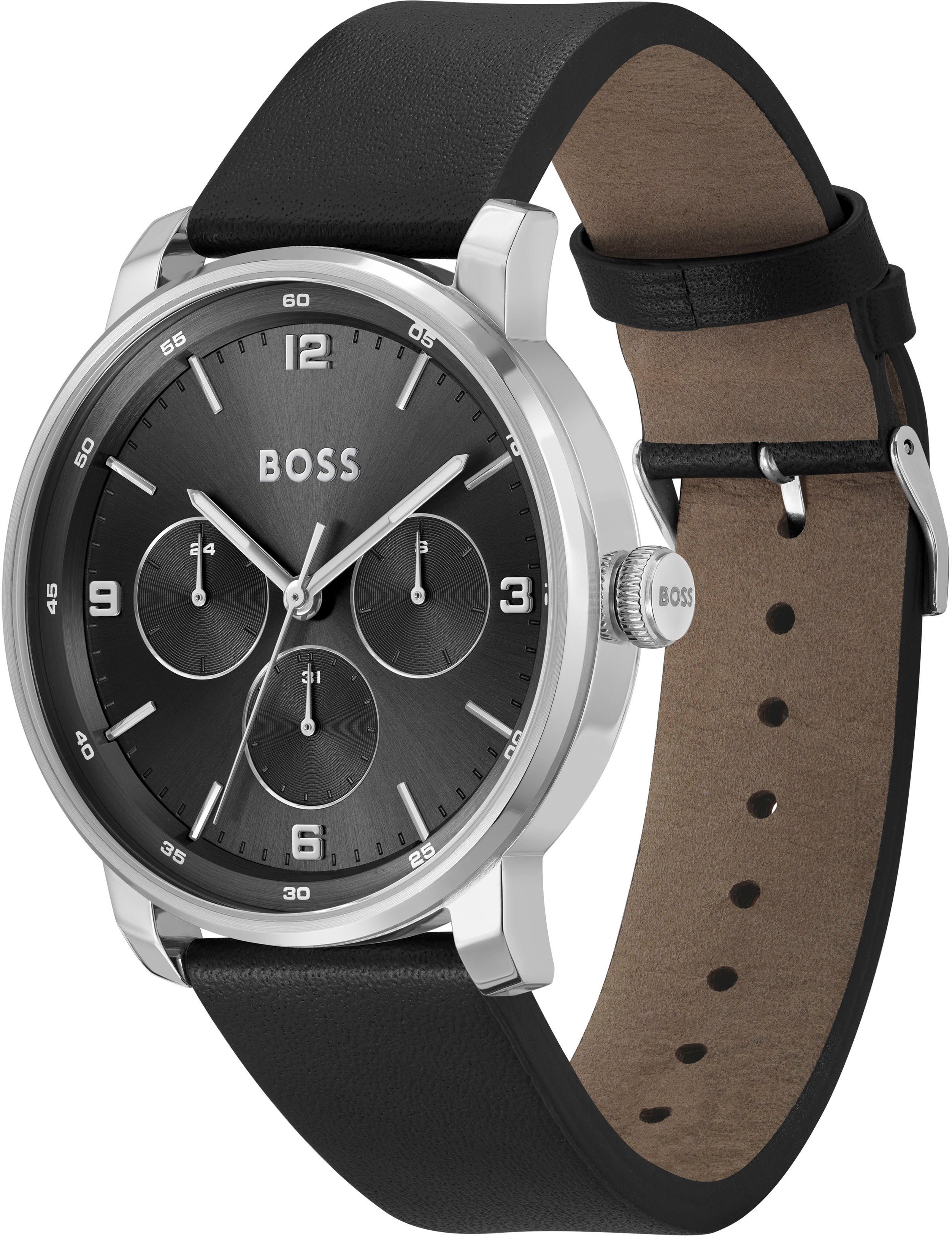 BOSS Multifunktionsuhr CONTENDER 1514125, Quarzuhr, Herrenuhr, günstig online kaufen