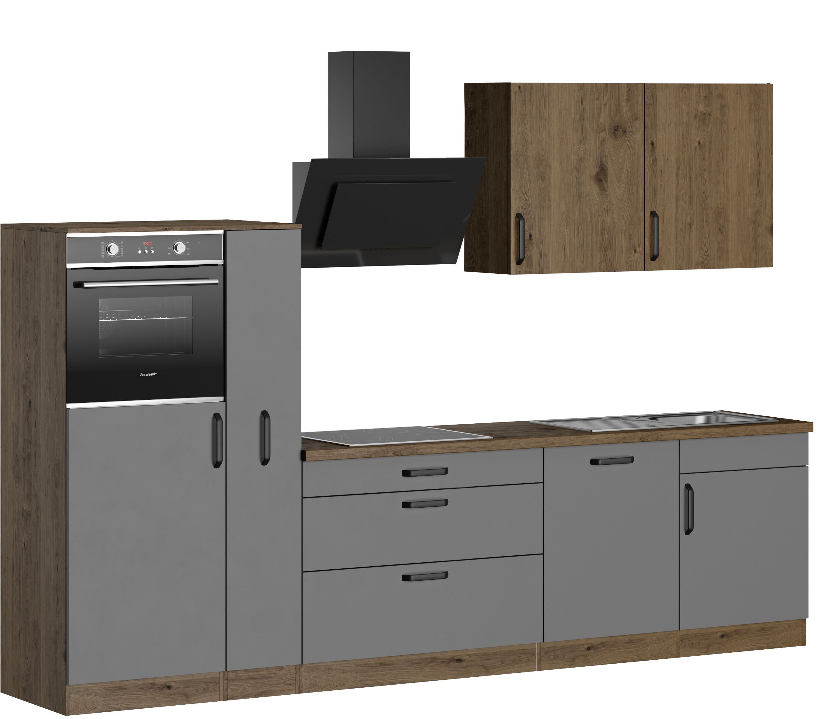 wiho Küchen Küchenzeile Elba, wahlweise mit Hanseatic E-Geräten, Breite 310 cm