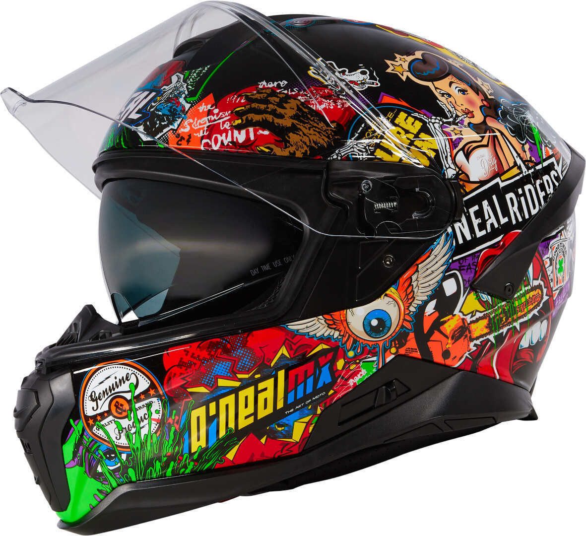 O’NEAL Motorradhelm Challenger Crank Helm (waschbar), integriertes Sonnenvisier,vorbereitet für Kommunikationssystem