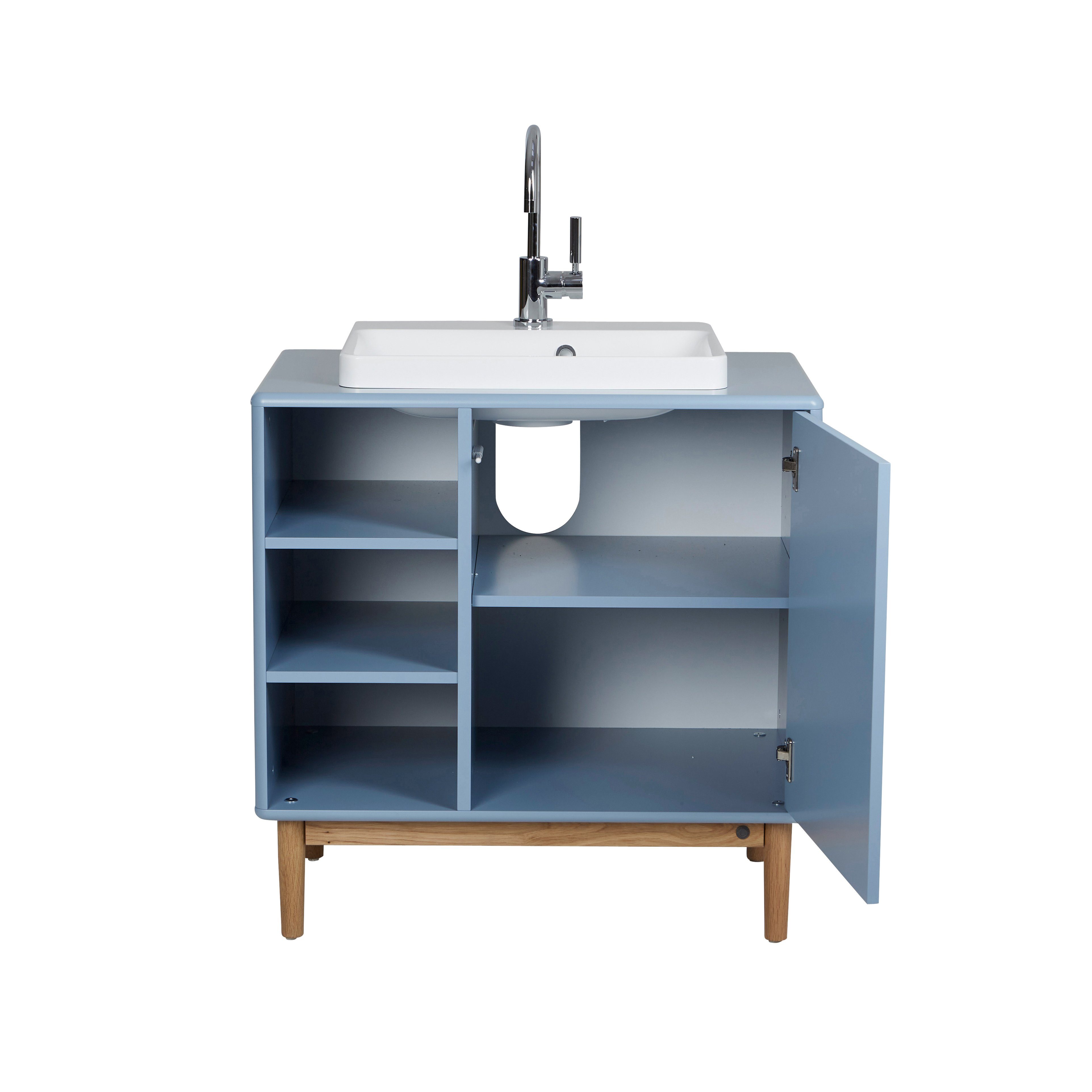 TOM TAILOR HOME Waschtisch COLOR BATH mit Waschbecken, Tür und offenem Regal - in schönen Farben, lackiertes MDF mit gerundeten Kanten - nur noch wenige Exemplare