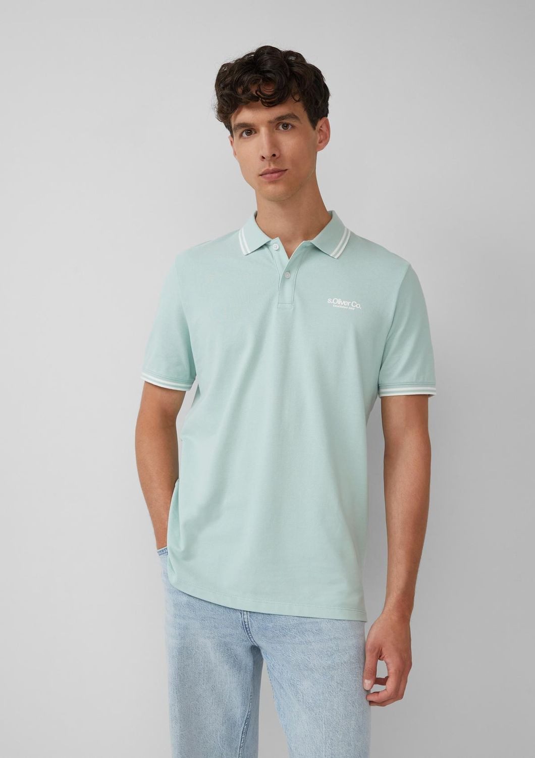 s.Oliver Poloshirt Poloshirt mit Waffelstruktur und Logo-Patch Kragen, Knop günstig online kaufen