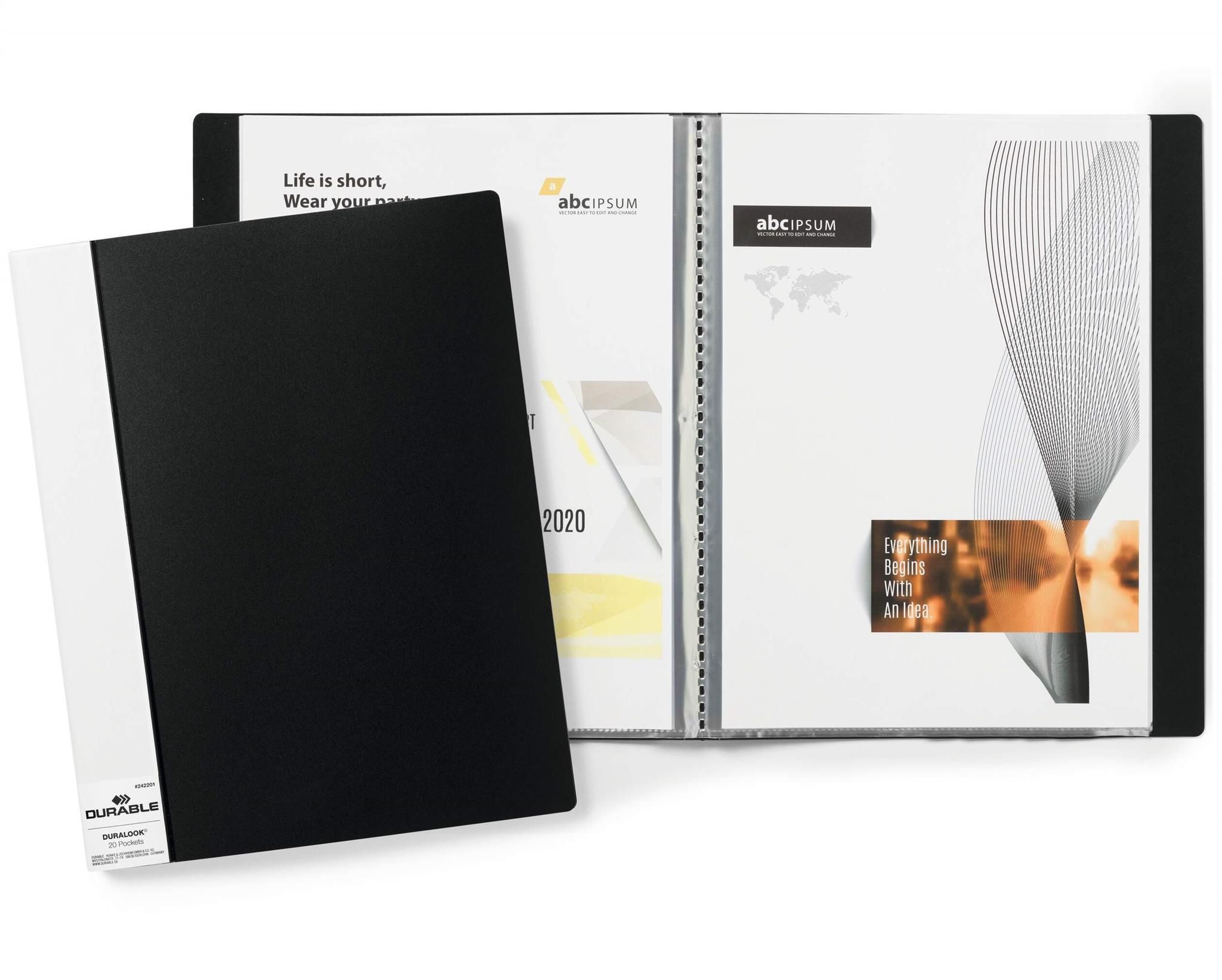 Organisationsmappe Durable Sichtbuch DURALOOK A4 17mm sw mit 20 Sichtüllen