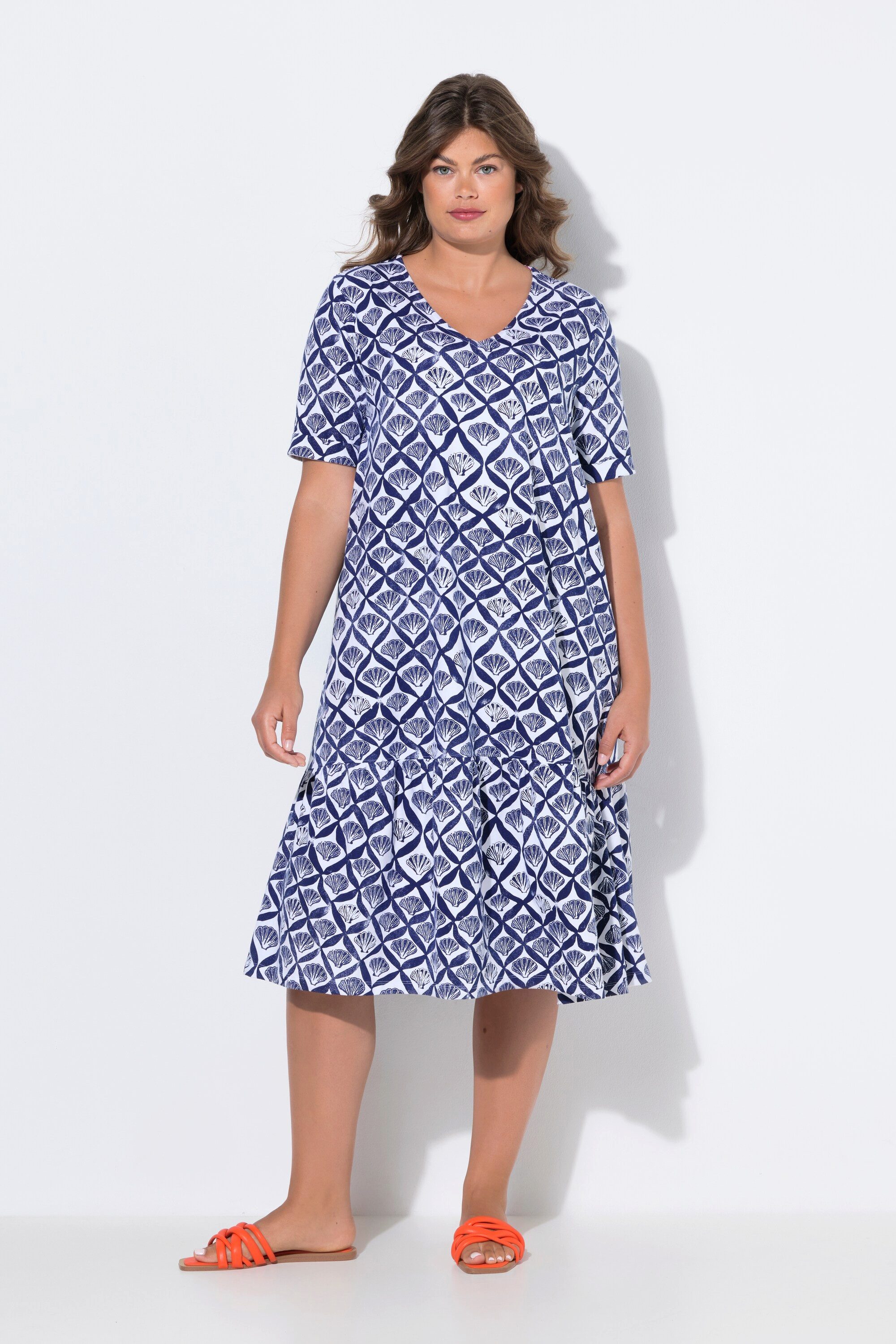 Laurasøn Jerseykleid Shirt-Kleid 1/2 Arm V-Ausschnitt günstig online kaufen
