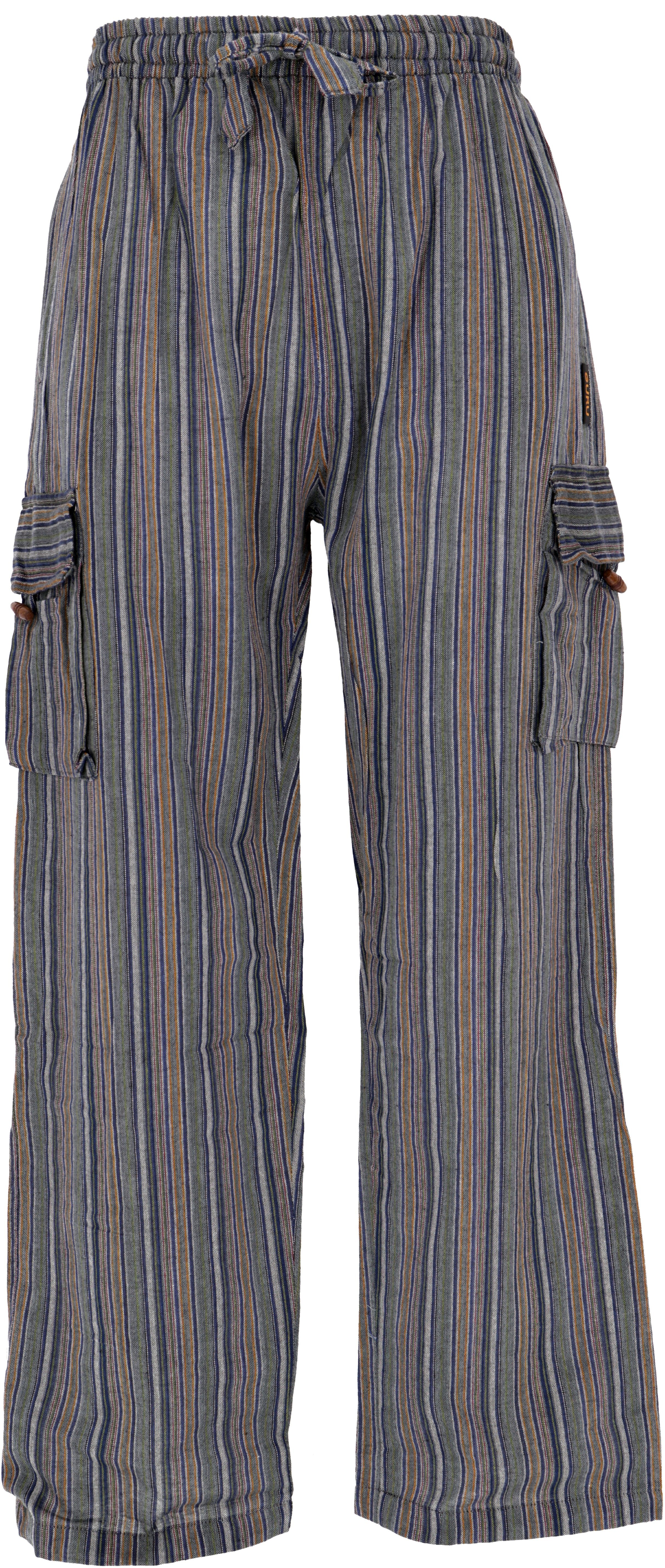 Guru-Shop Relaxhose Gestreifte Yogahose, Unisex Baumwoll-Goa-Hose -.. Ethno Style, alternative Bekleidung, Retro