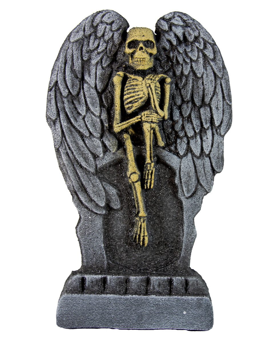 Dekoobjekt Skelett Engel auf Grabstein Deko 53cm