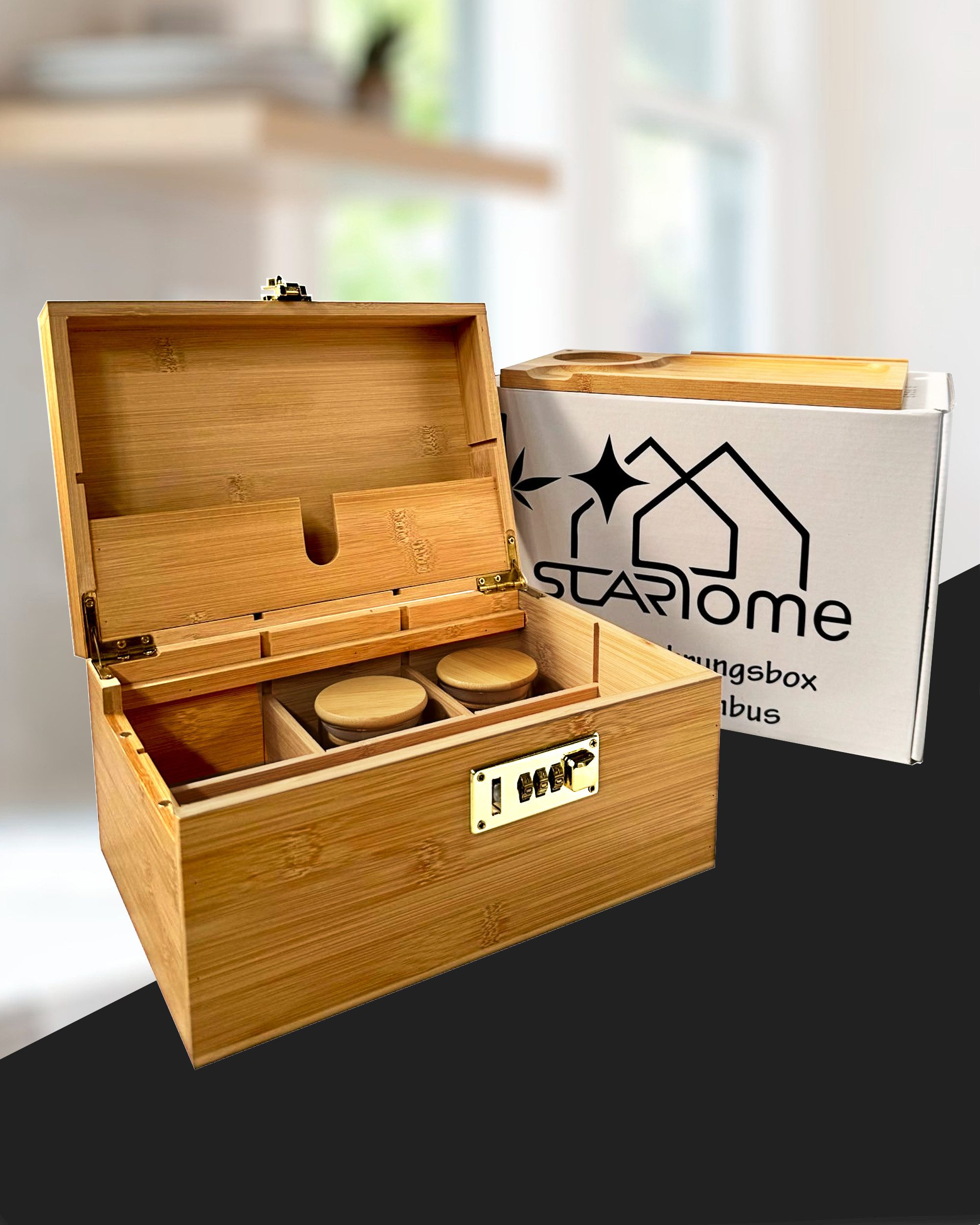 Starhome Schatzkiste - Aufbewahrungsbox aus Bambus mit Zahlenschloss I 25,5 günstig online kaufen