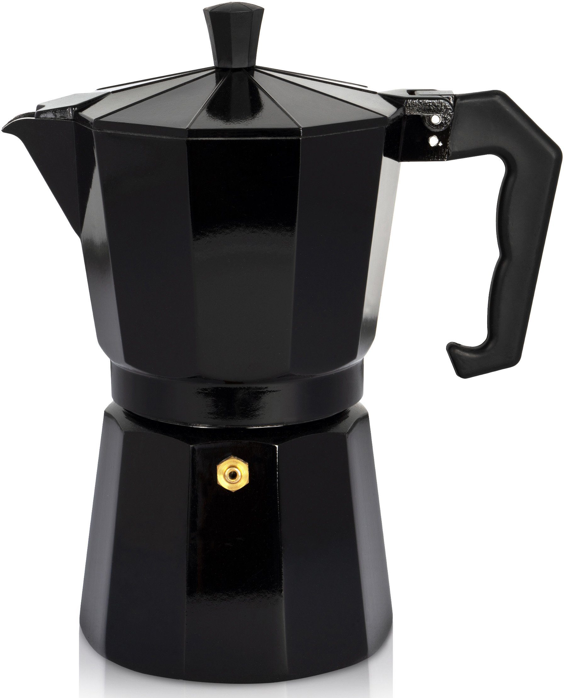 Krüger Espressokocher, 0,2l Kaffeekanne, traditionell italienisch, aus Aluminium, mit Silikon-Dichtungsring