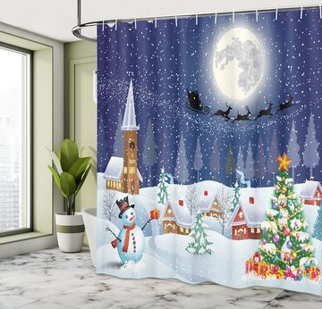 Abakuhaus Duschvorhang Moderner Digitaldruck mit 12 Haken auf Stoff Wasser Resistent Breite 175 cm, Höhe 180 cm, Weihnachten Winterlandschaft