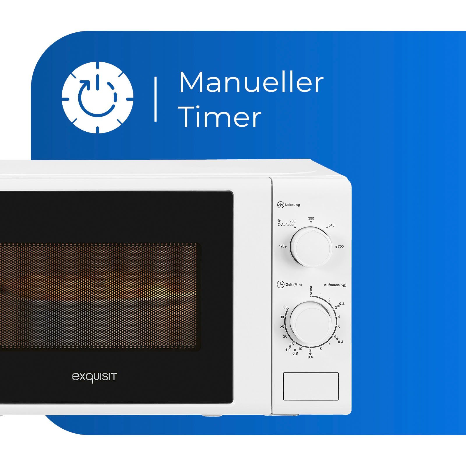 exquisit Mikrowelle MW 900-030, Mikrowelle, 20 l, weiss