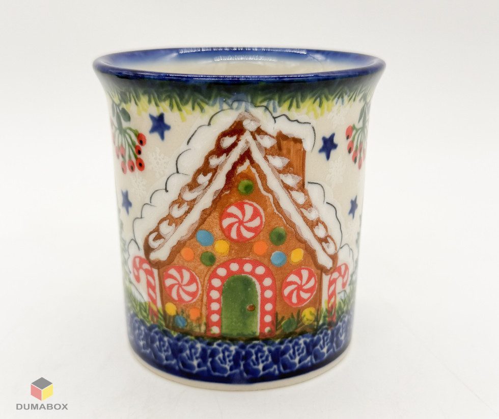 Ceramika Bolesławiecka Kalich Becher Handgefertigte Bunzlauer Keramik Tasse, Becher 280 ml UNIKAT