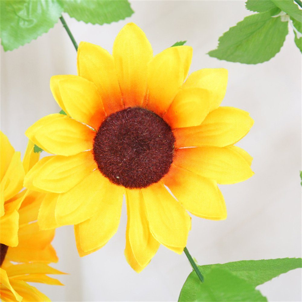 kunstblumen Reben Sonnenblumen Kunstpflanze Hängende, 2 Kflanze Deko Fake Künstliche Girlande Sonnenblume Sonnenblumen L.Ru UG, Künstliche Girlande Stück