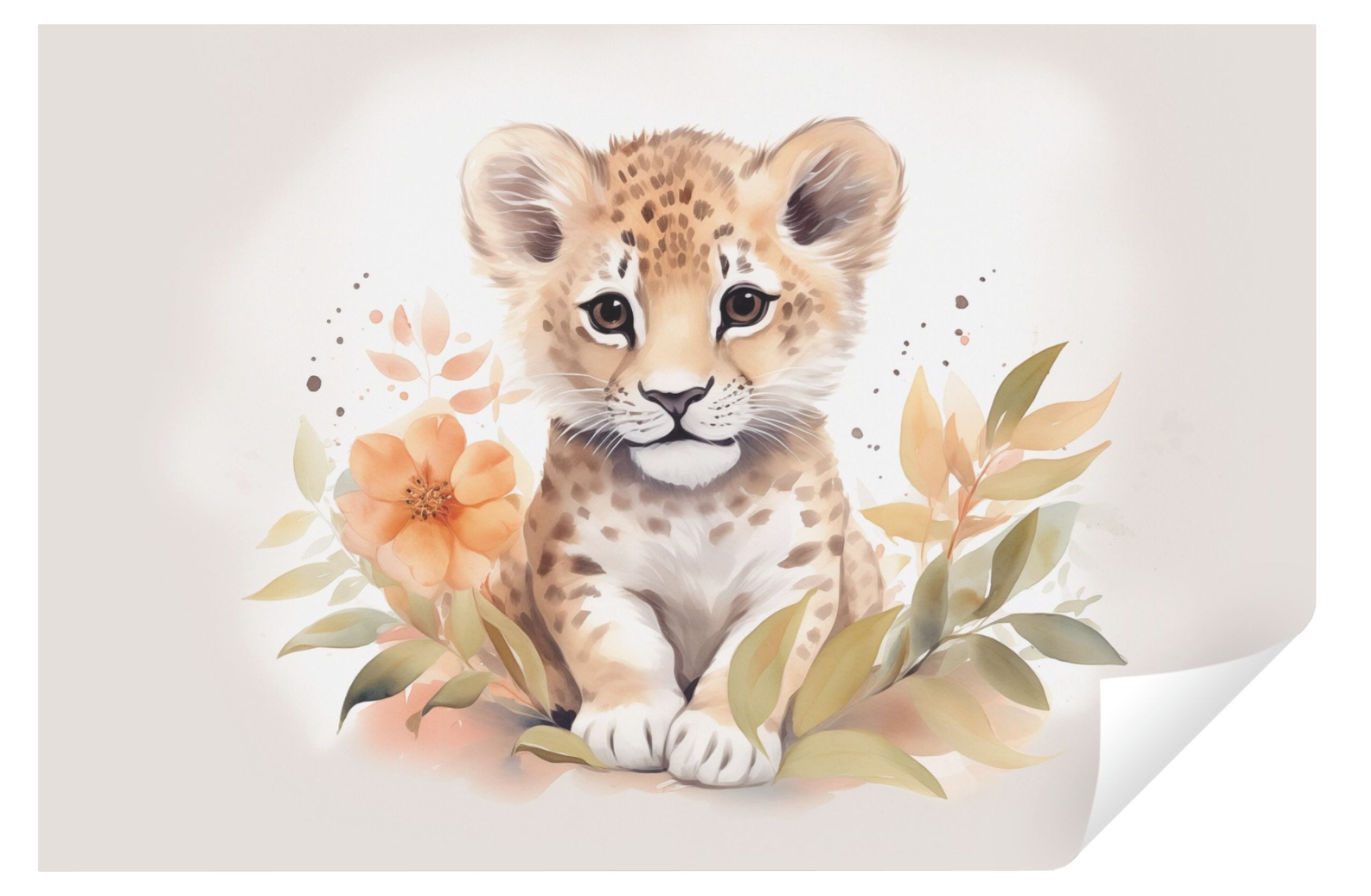 Wallarena Fototapete Kinderzimmer Jungen Mädchen Tiere Löwe Vlies Tapete Wandtapete, Glatt Vlies Struktur Vinyl, Pastell-Tiere, Tapete inklusive Kleister Vliestapete Motivtapete