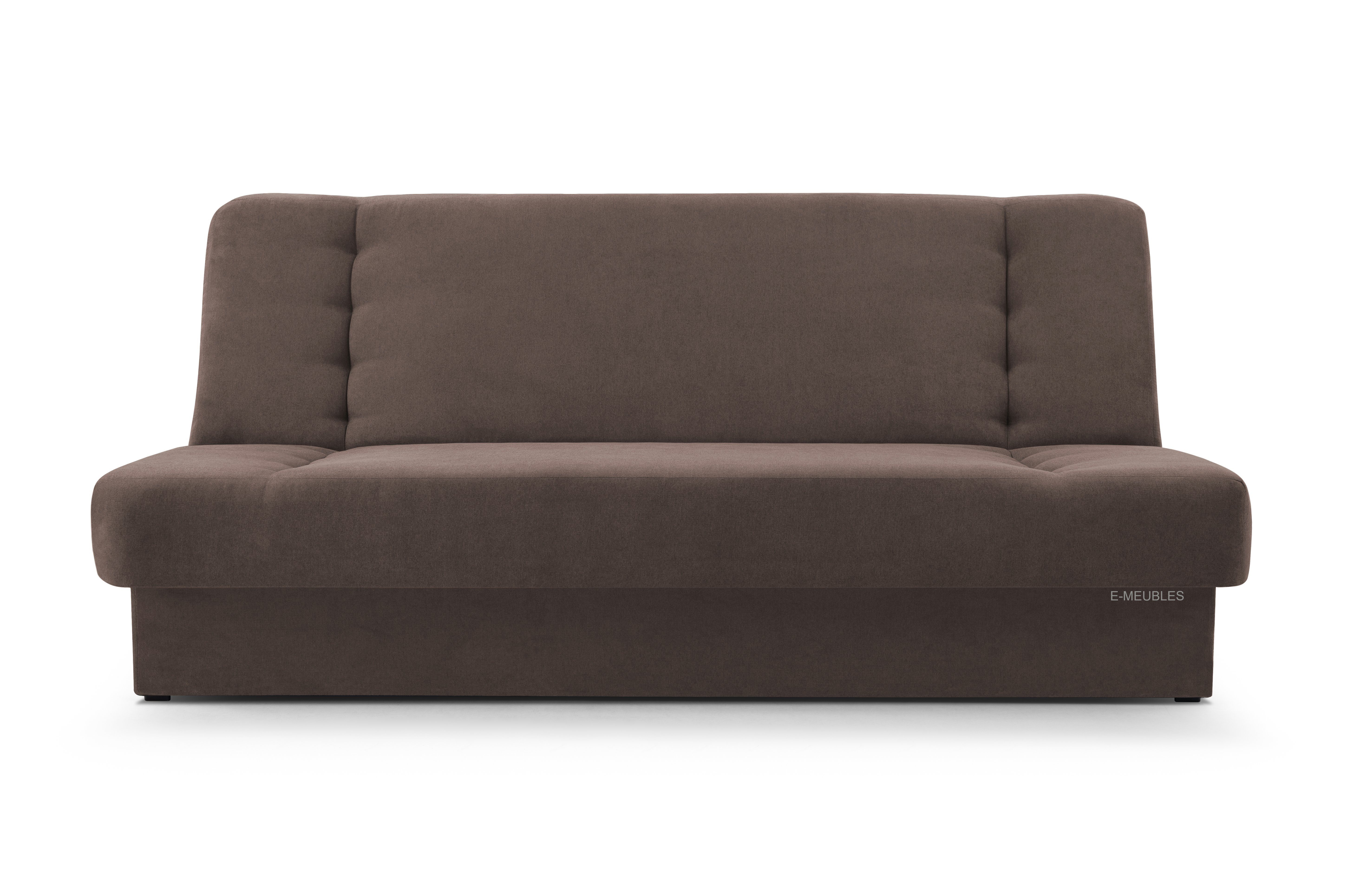 MOEBLO Schlafsofa Cyprus, Sofa Kippsofa Klappsofa Clic-Clack Couch für Wohnzimmer Federkern Sofagarnitur Polstersofa - 120x190x90cm -, mit Bettkasten und Schlaffunktion Braun - SORO 28