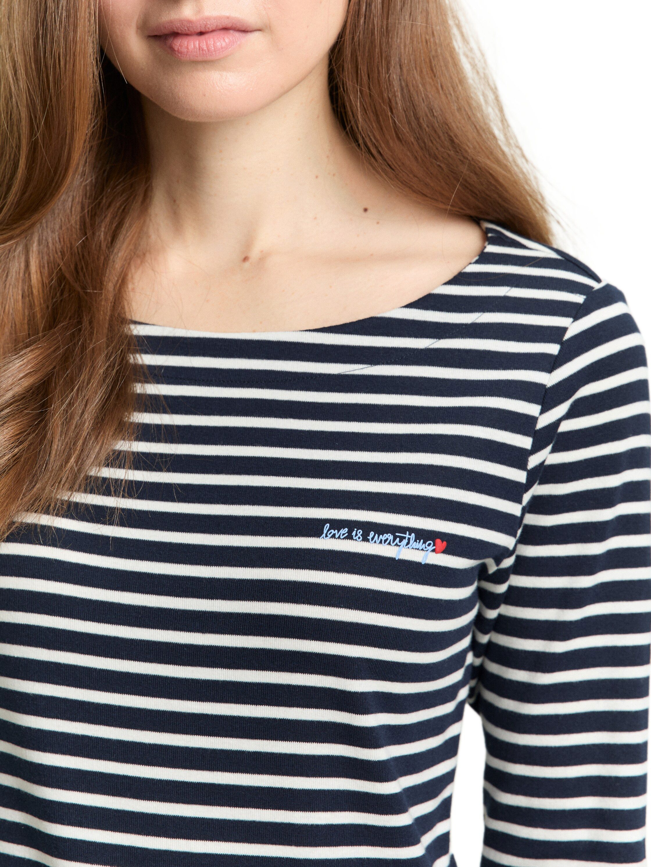 TOM TAILOR 3/4-Arm-Shirt Regular im Streifen-Design