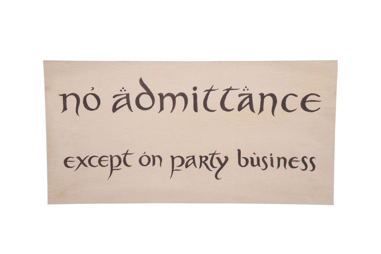 Weta Workshop Merchandise-Figur Der Hobbit Replik Schild No Admittance