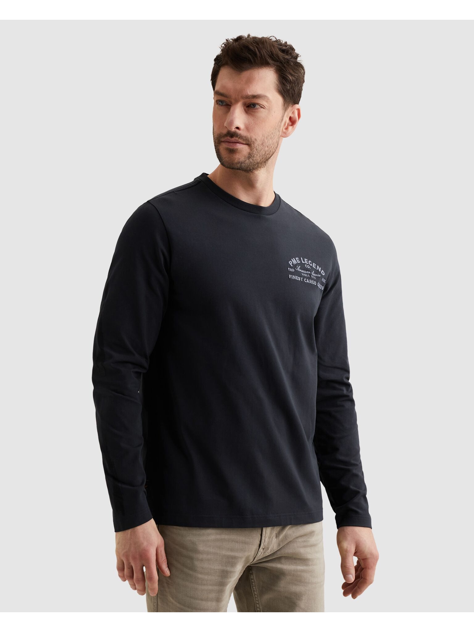 PME LEGEND Langarmshirt mit gesticktem Markenlogo günstig online kaufen