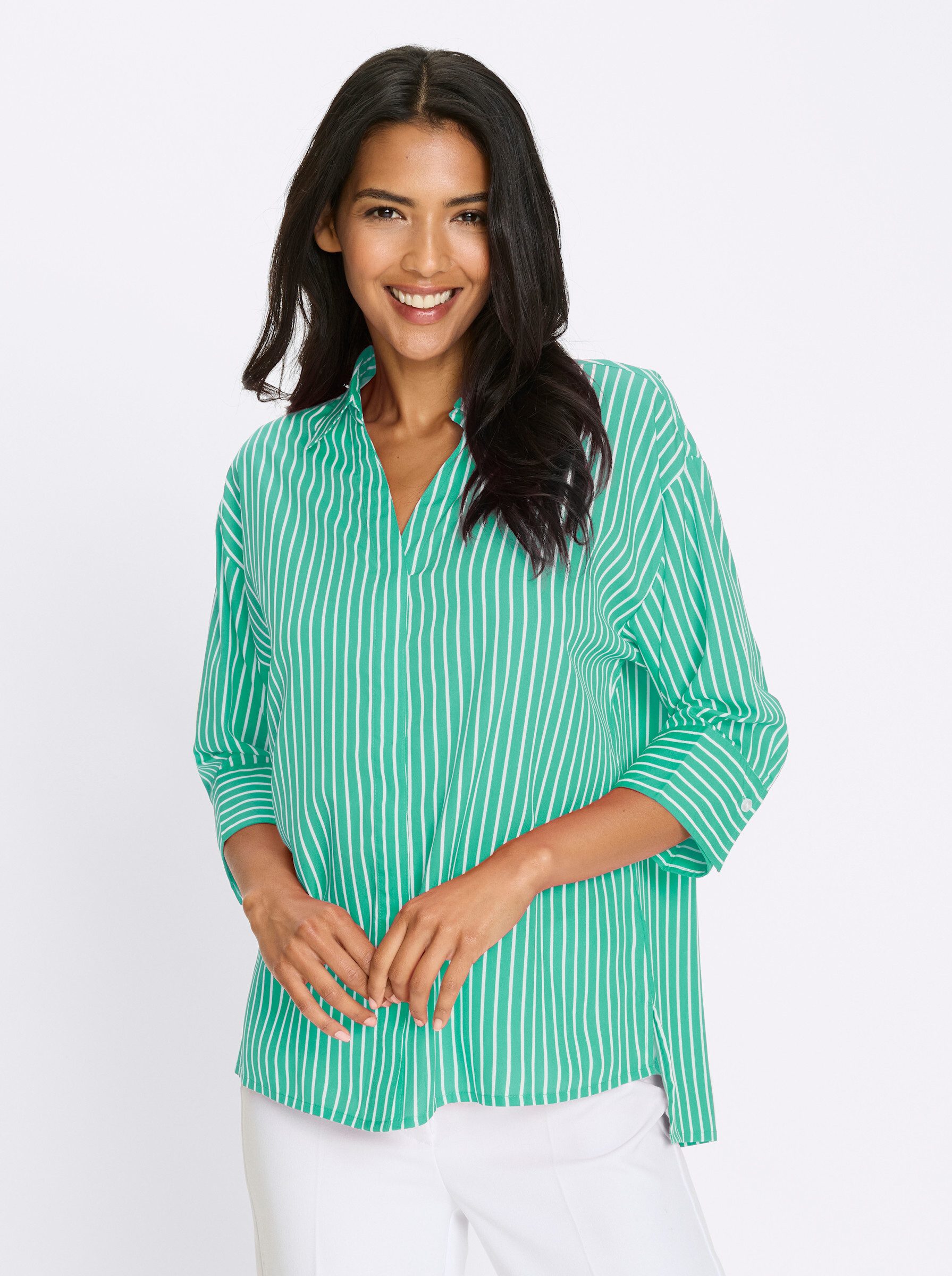 Sieh an! Klassische Bluse Longbluse günstig online kaufen