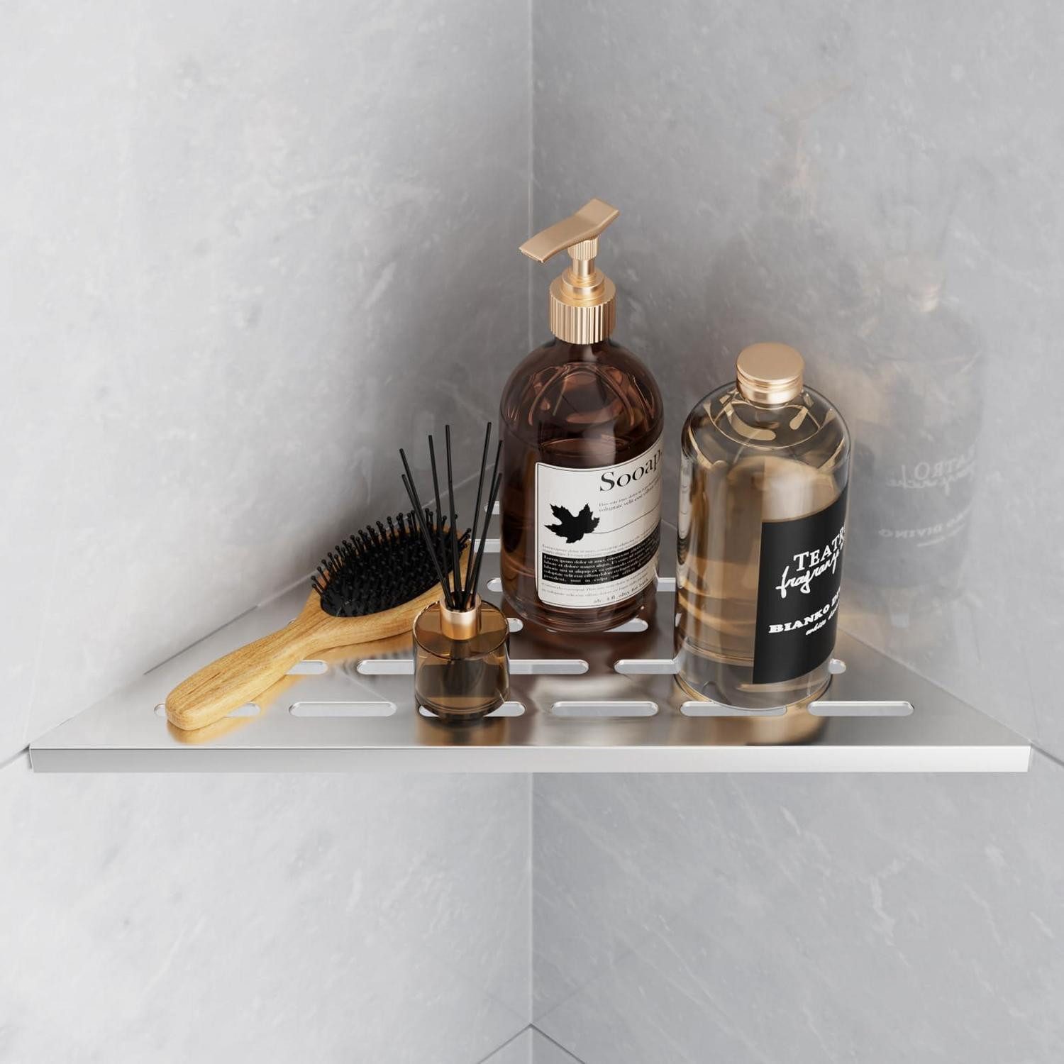 LuxusKollektion Duschkorb Eckregal Dusche 254mm Edelstahl Silber (1 St)
