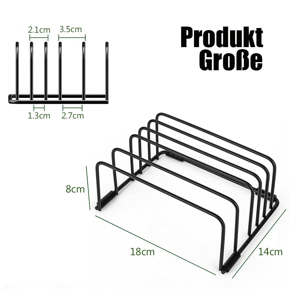 TUWENA Geschirrständer 2 Stück Schneidebrettständer, Tellerhalter schublade mit 5 Schlitze, Schneidebrett Halter, für Küche Schneidebretter, Backbleche, Tablett – Bild 2 von 5