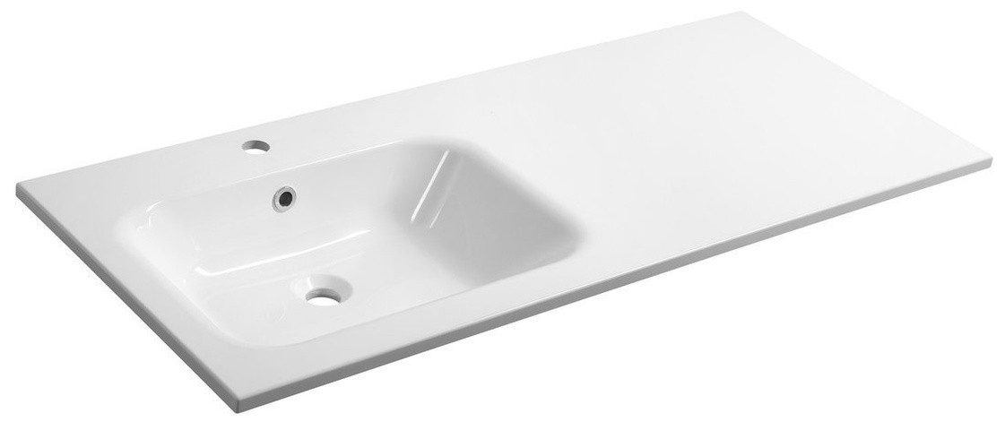 Sapho Waschtisch ARECA Gussmarmor-Waschtisch 121x51,5cm, links, weiß, Sapho-AC121L