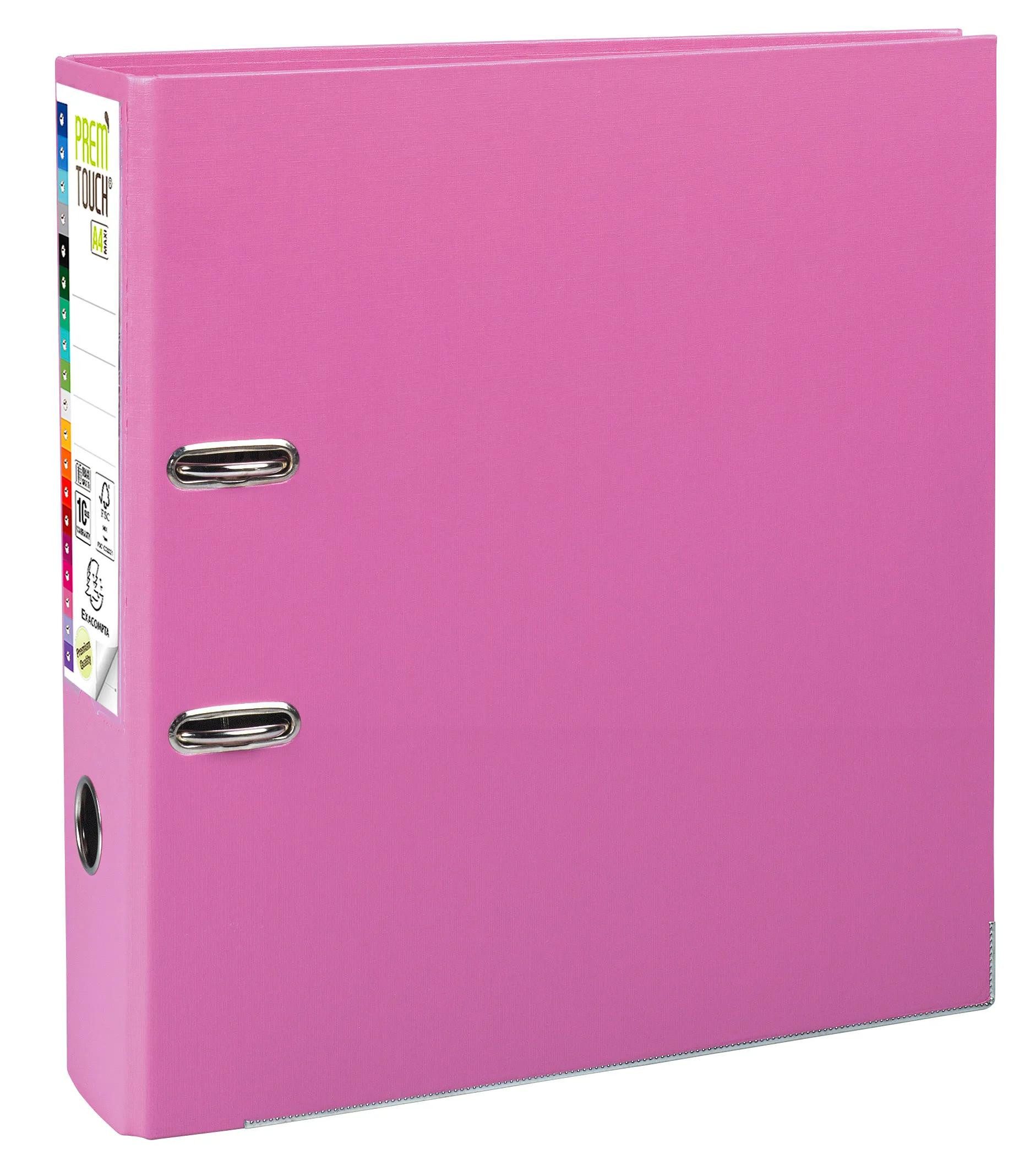 EXACOMPTA Aktenordner 10x Папки с файлами Prem'Touch außen PP Rücken 80mm 32x30cm A4 Maxi Rosa 53355E, Папки с файлами PP