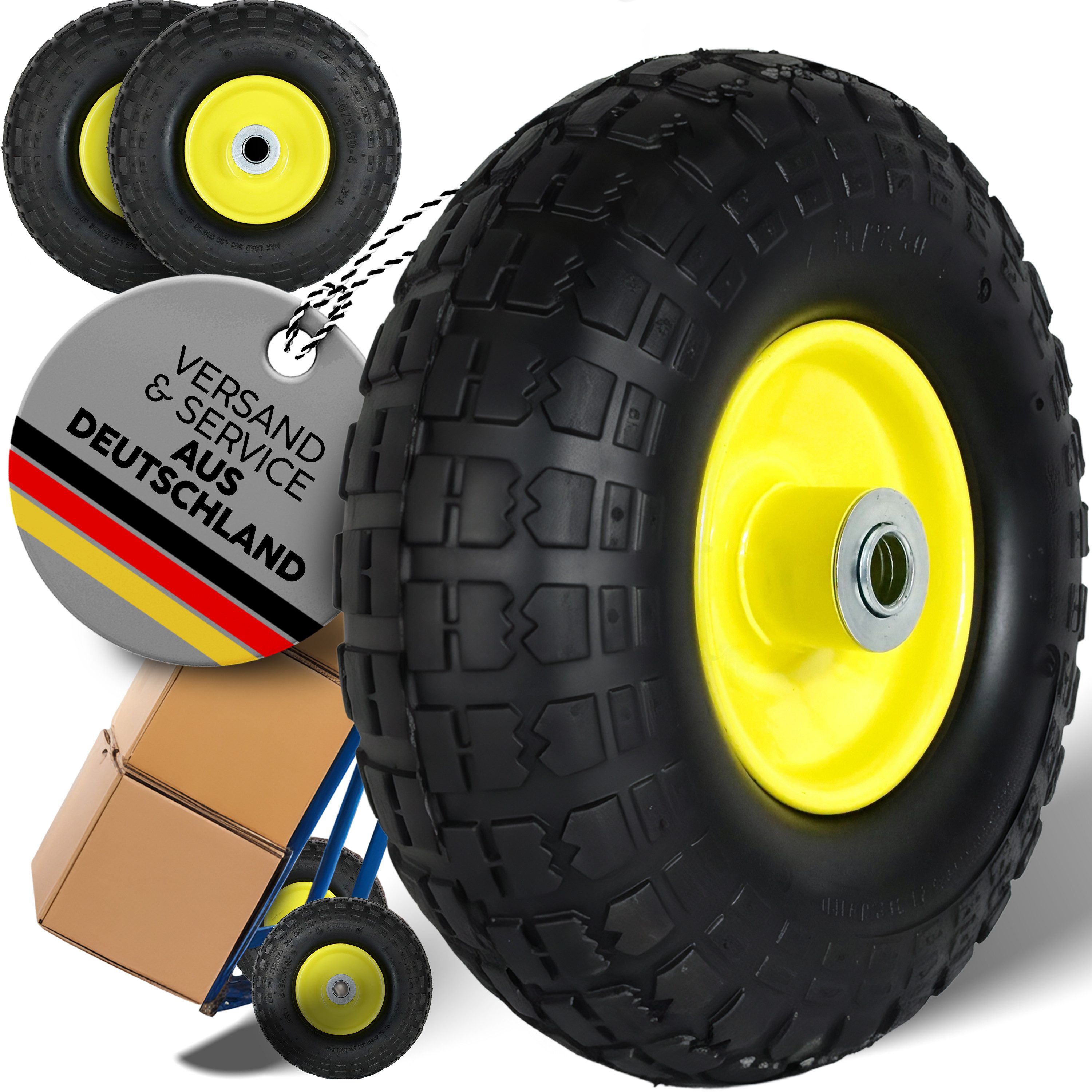 Frosal Ersatzrad FROSAL Ersatzrad - PU Rad Nabe 16mm/50mm pannensicher Felge gelb (2 St)
