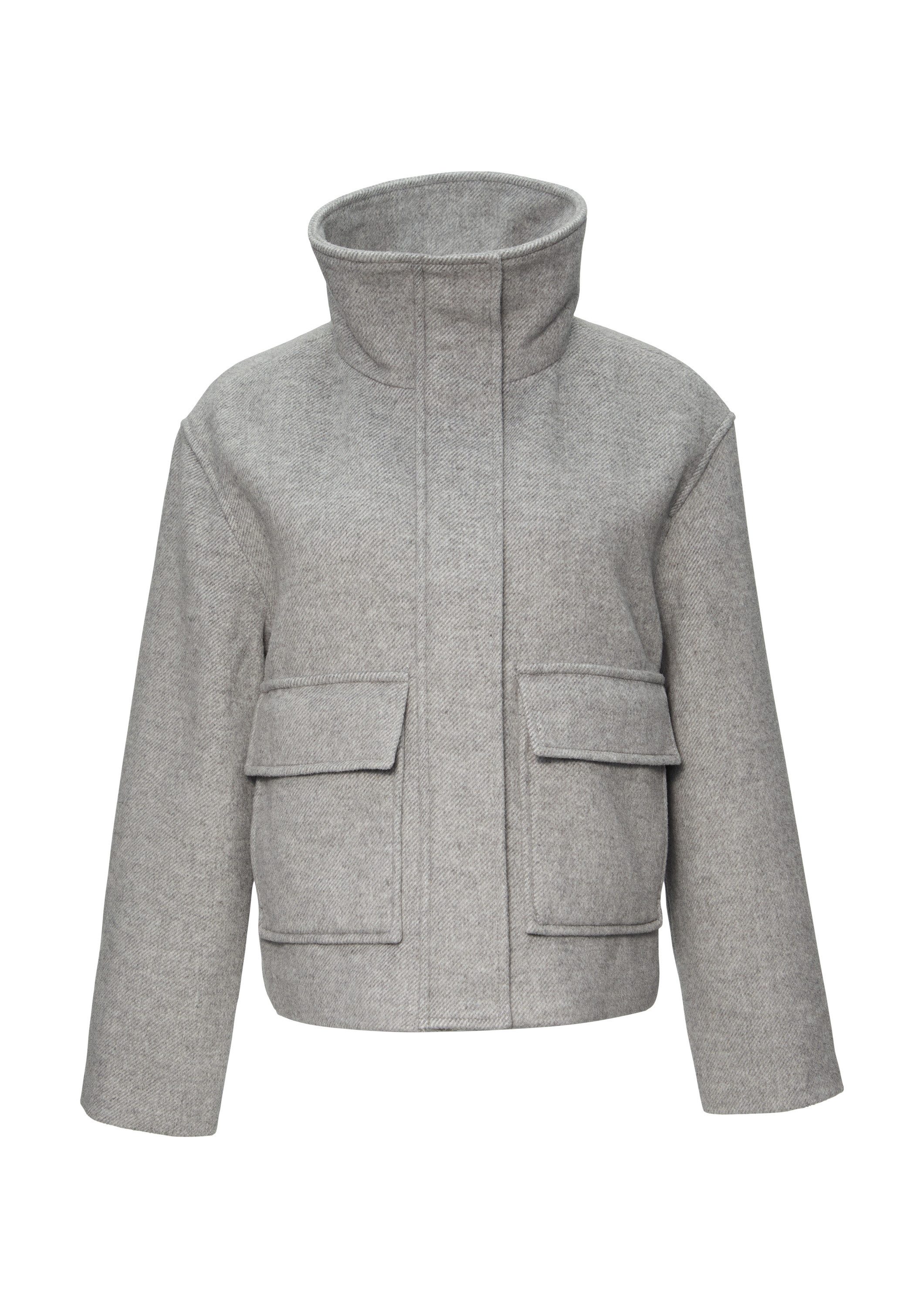 s.Oliver Funktionsjacke Outdoor-Jacke Verkürzte Wolljacke mit aufgesetzten Taschen