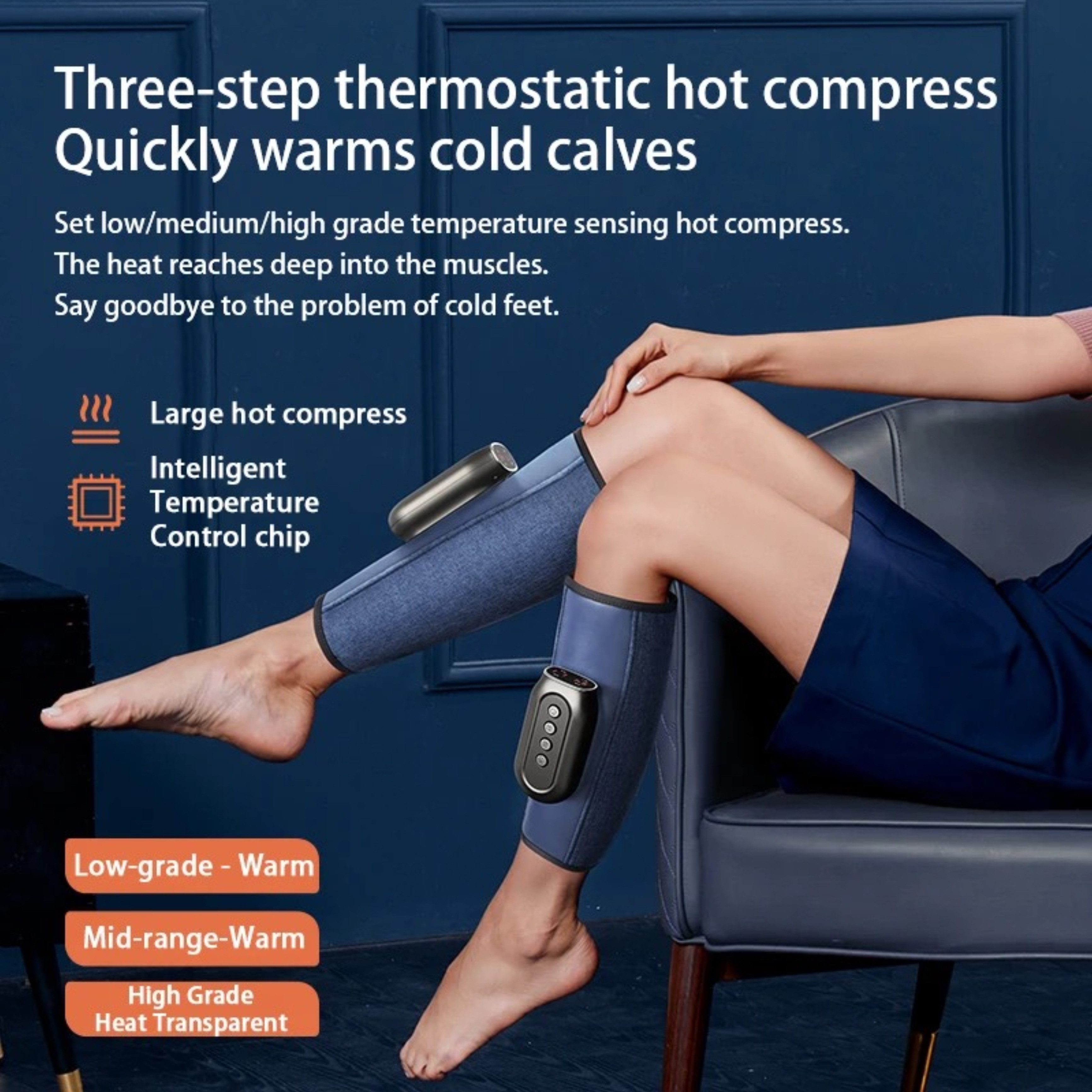 Lalano`S Cosmetics Venentrainer für Waden und Arme, Lymphdrainage & Therapiegerät, Fußmassagegerät, Beinmassagegerät, Kniemassagegerät mit Luftkompression, 2 Wärmestufen Funktion, mit Regler für Durchblutung Muskelentspannung, Muskelschmerzlinderung