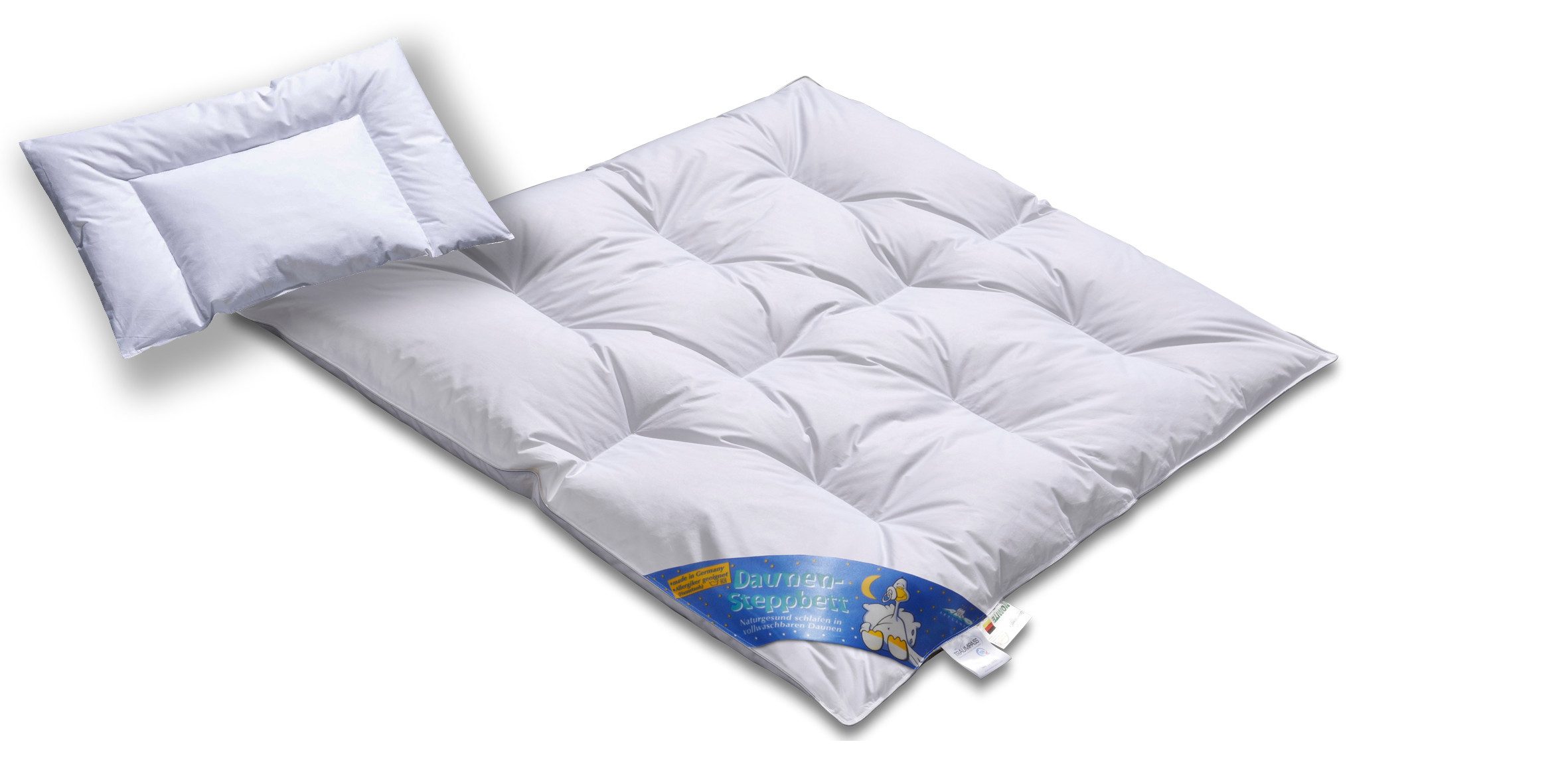 ARO® ARTLÄNDER Kinderbettwäsche Daunenbett Junior Exklusiv 100x135 cm / Decke 80x80 cm