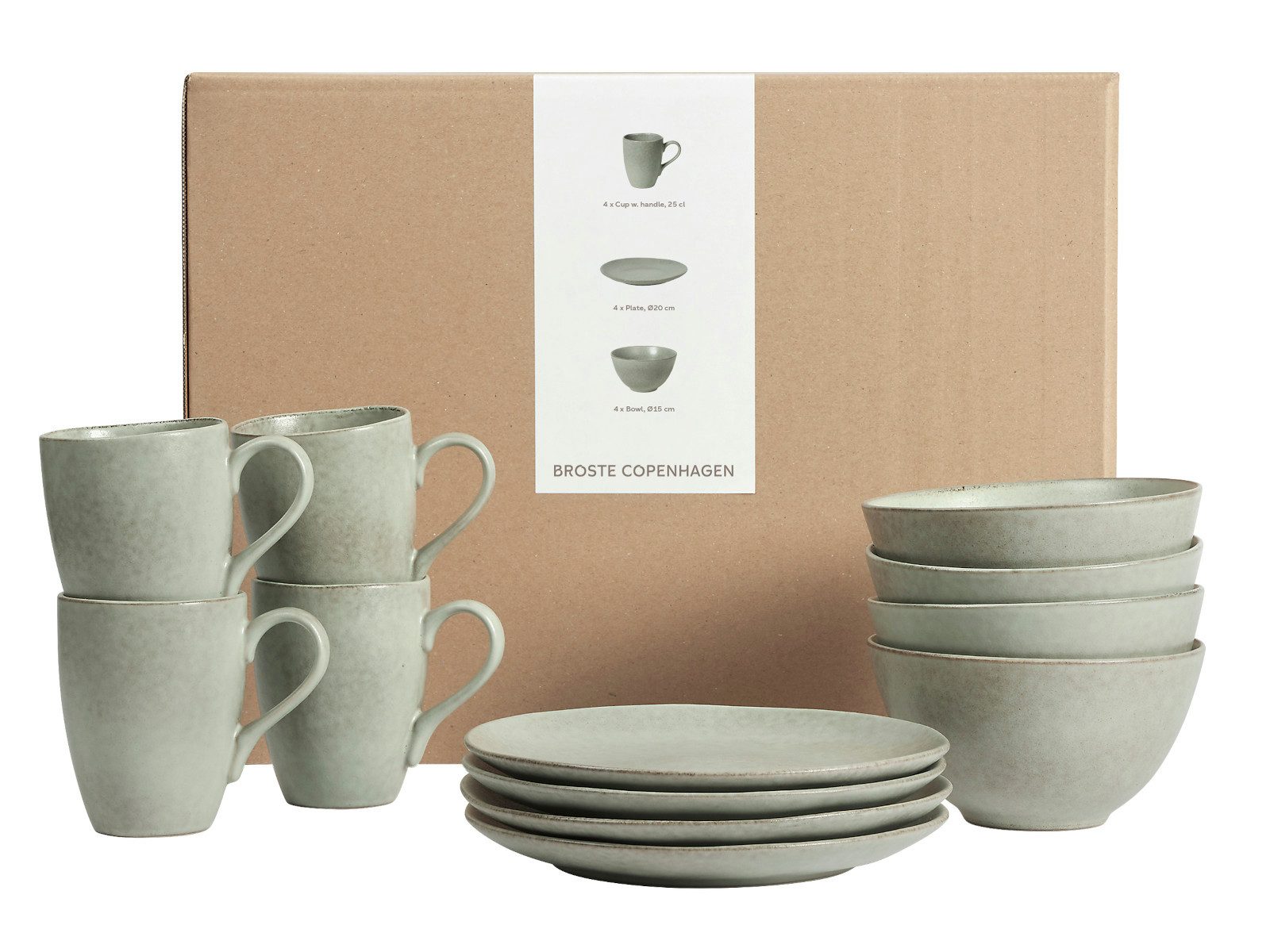 Broste Copenhagen Frühstücks-Set Copenhagen NORDIC MARSH Frühstücksset für Vier 12tlg