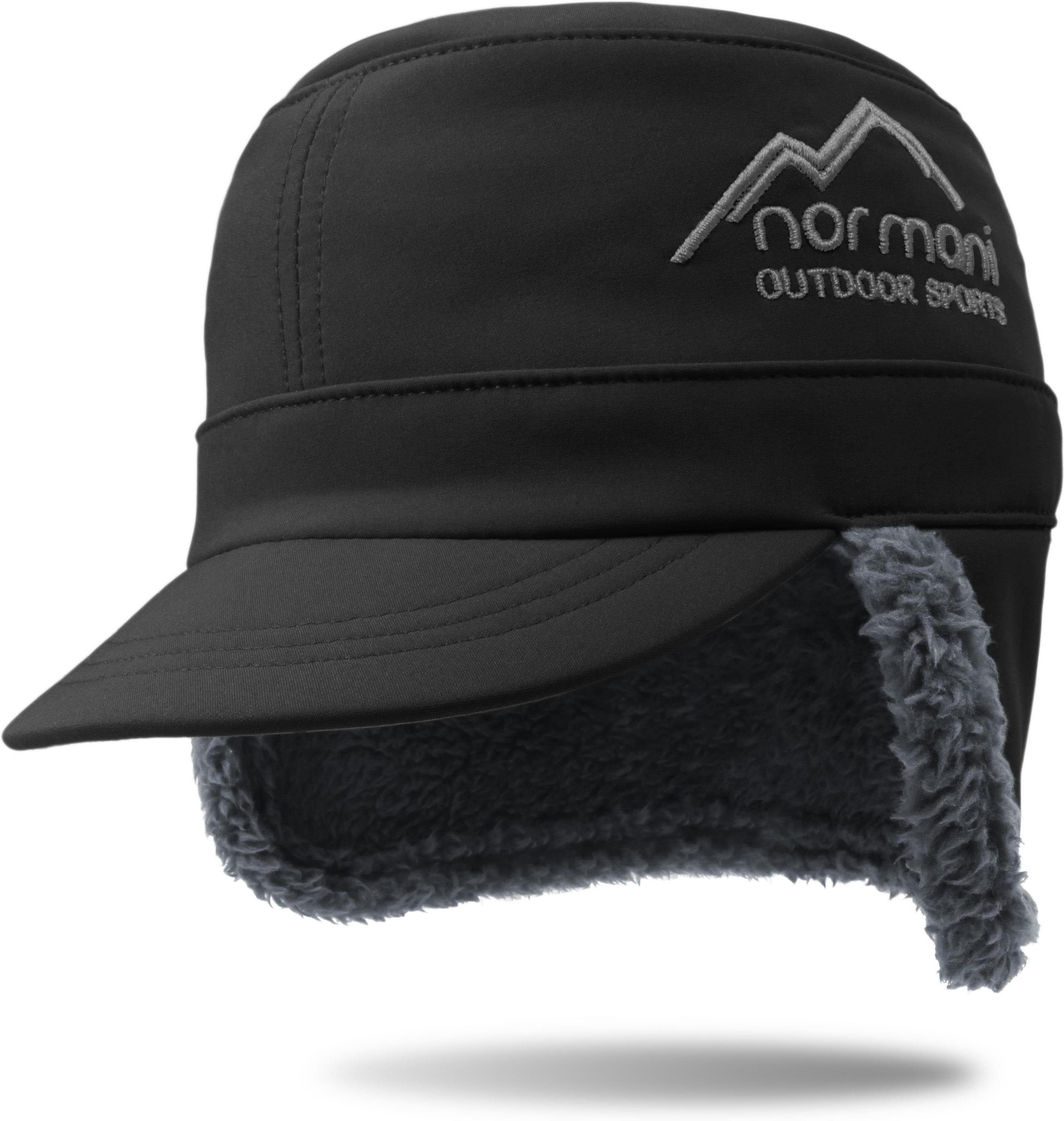 Wintermütze Wintercap Snowfella Spielmütze Kids normani Ohrenschutz Kinder Fleece-Innenfutter Schwarz mit Outdoormütze und Erstlingsmütze Kids