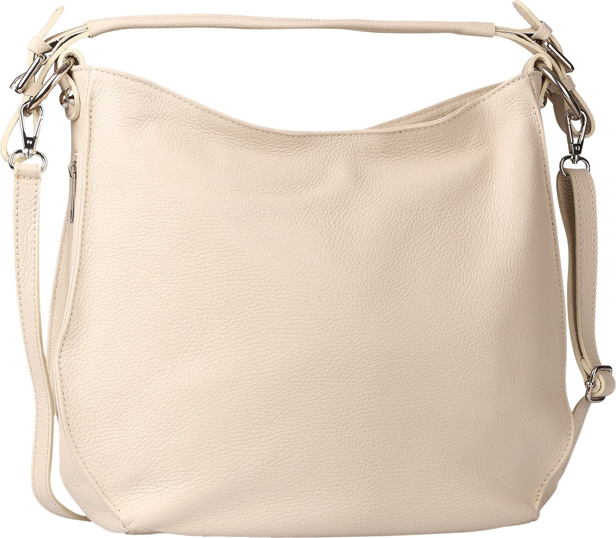 Toscanto Schultertasche Toscanto Tasche beige Schultertasche (Schultertasche), Damen Schultertasche Leder, beige ca. 38cm x ca. 31cm