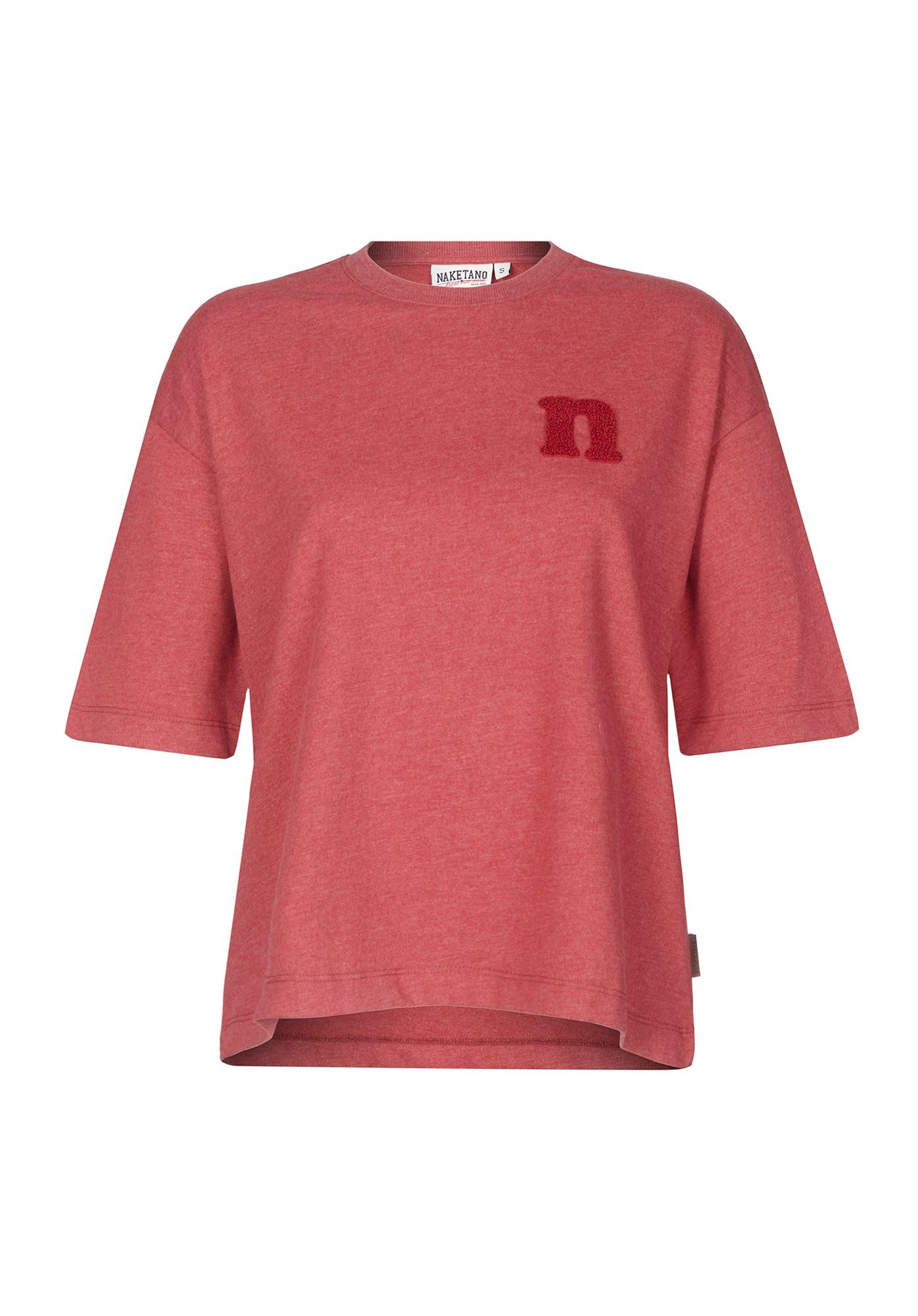 naketano T-Shirt Oversize Baumwolle Rundhals Kurzarm Streetwear Basic Sommershirt Damen (1-tlg) weich, bequem, casual, vegan, meliert, lockerer Schnitt, Alltag