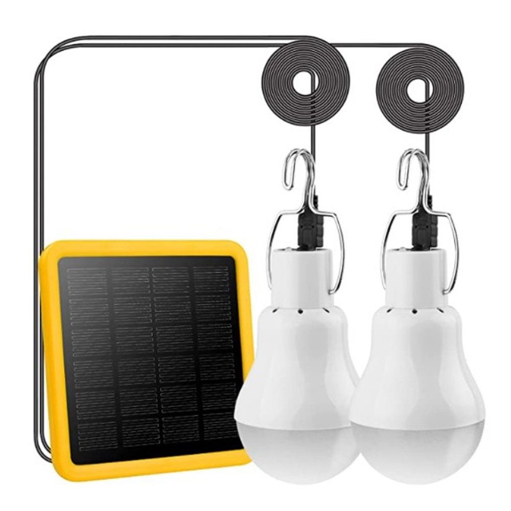 GelldG LED Solarleuchte 2 Stück Glühbirne Außen, solarbetriebene LED Lampe Beleuchtung Licht