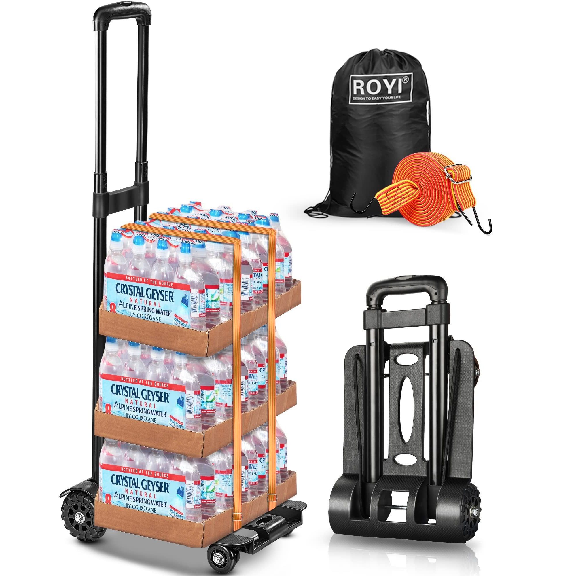 POPOLIC Einkaufstrolley Leichter, langlebiger faltbarer 4-Rad-Transportwage günstig online kaufen