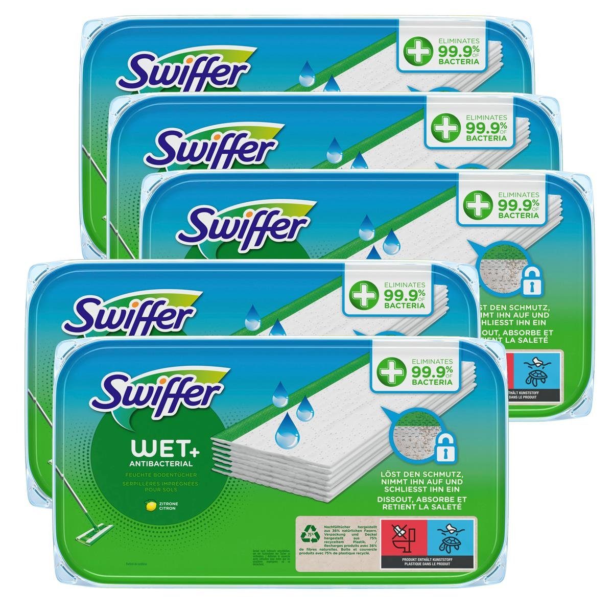 Swiffer Swiffer WET+ AntiBakt. feuchte Bodentücher 10 Stück mit Zitronenduft Fussbodenreiniger