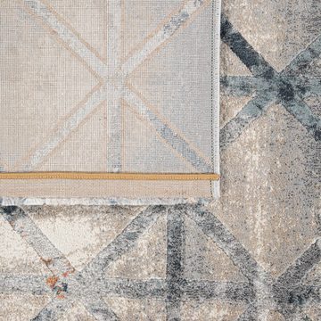 Teppich Wohnzimmer Teppich Vintage Kurzflor Geometrisches Design, TT Home, Läufer, Höhe: 14 mm