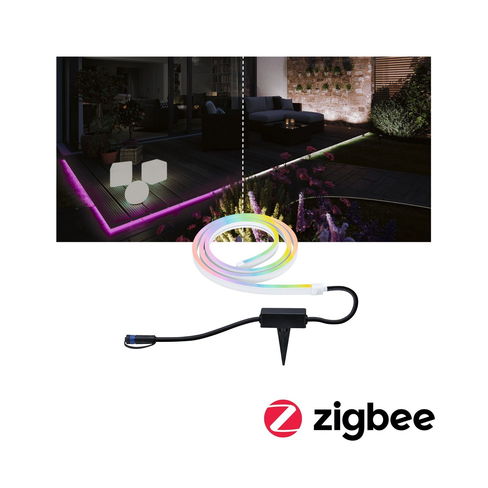 LED Gartenstrahler Plug & Shine Stripe Smooth Einzelstripe IP67 RGBW+ 11W Weiß