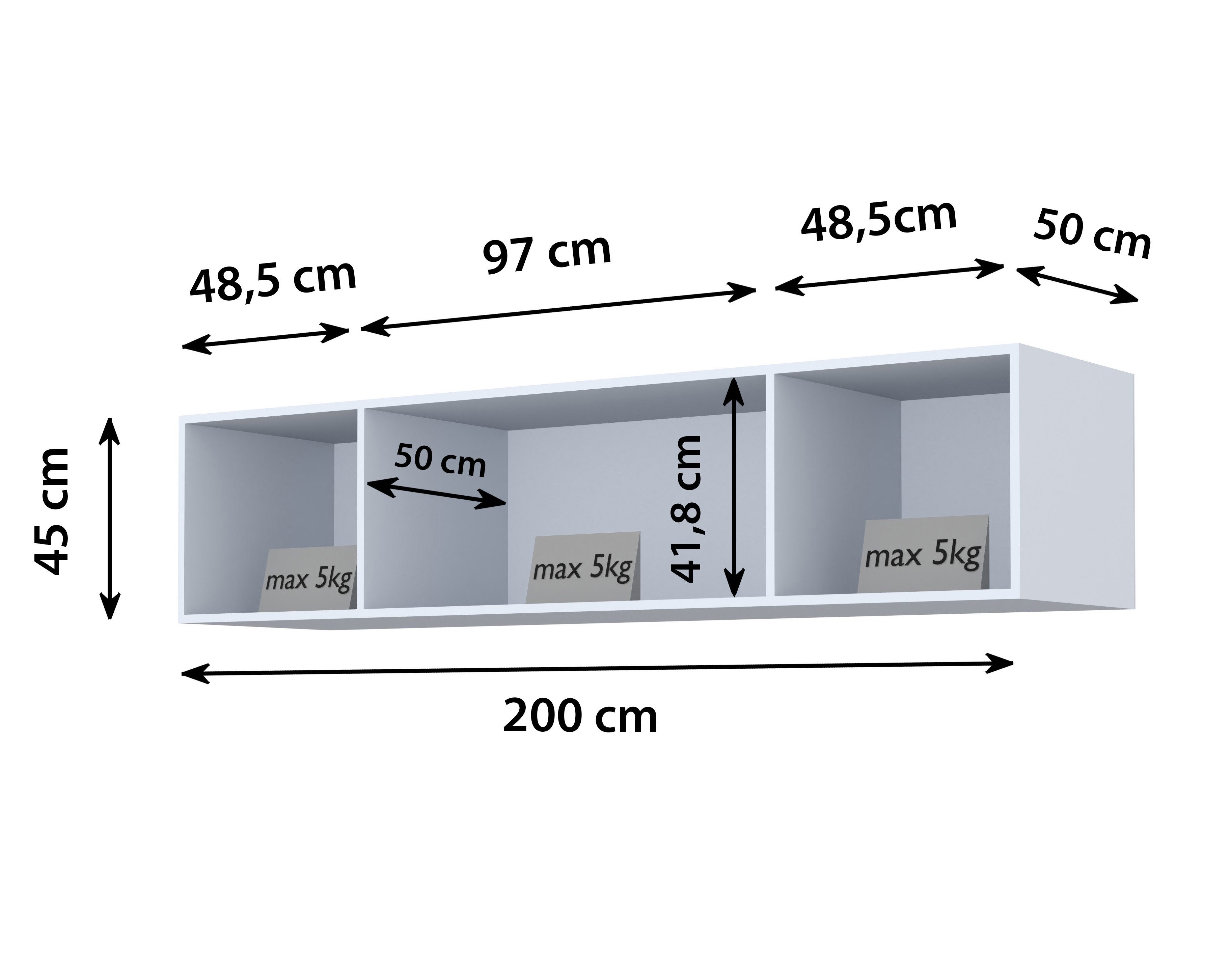 Compleo Drehtürenschrank Kleiderschrank mit Aufsatz, Hochschrank, Spiegelschrank STELLS – Bild 4 von 4