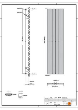 MERT Designheizkörper Badheizkörper Teo mit Mittelanschluss Anthrazit