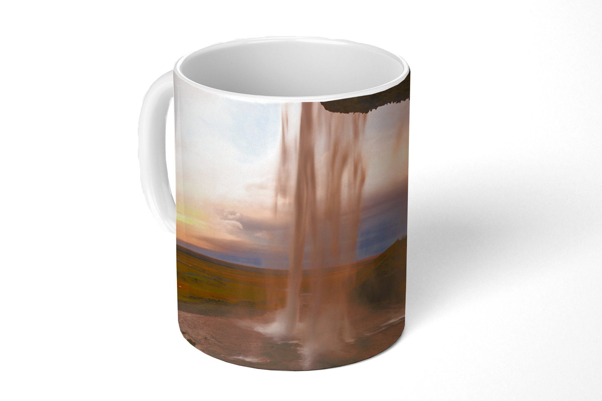 MuchoWow Tasse Wasserfall - Island - Natur, Keramik, Kaffeetassen, Teetasse, Becher, Teetasse, Geschenk