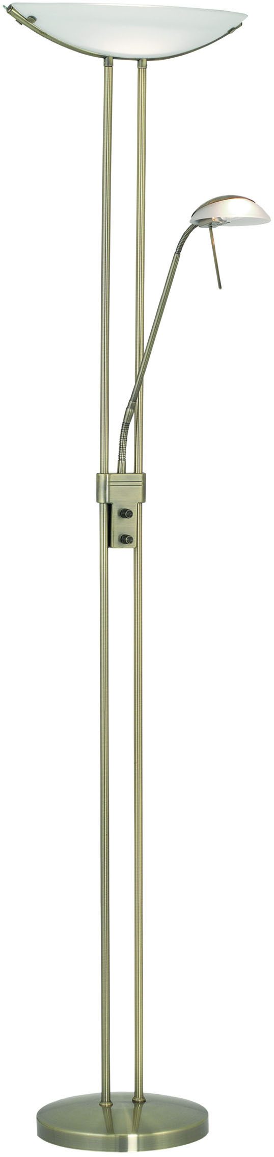 EGLO Stehlampe BAYA Stehlampe - Stahl - R7S;G9 - 1X230W;1X33W - IP20, Dimmfunktion, Ein-/Ausschalter, Lesearm, mehrere Helligkeitsstufen, LED fest integriert, Standleuchte, Leselampe, Wohzimmer, Schlafzimmer, L44 x H180 cm