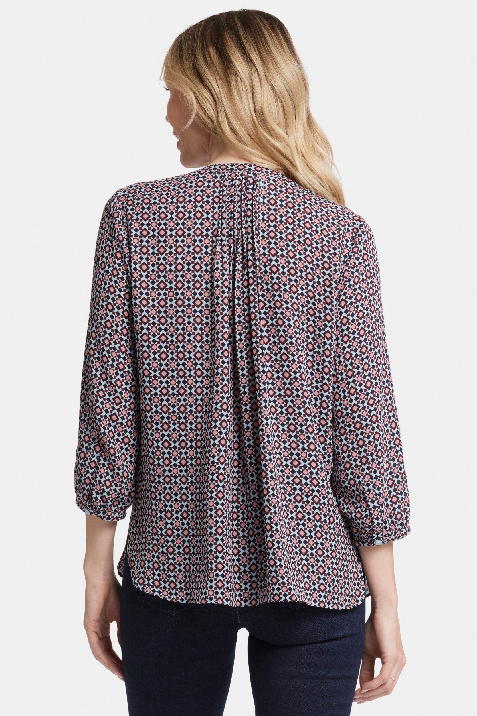NYDJ Blusentop Pintuck Blouse Grafikdruck