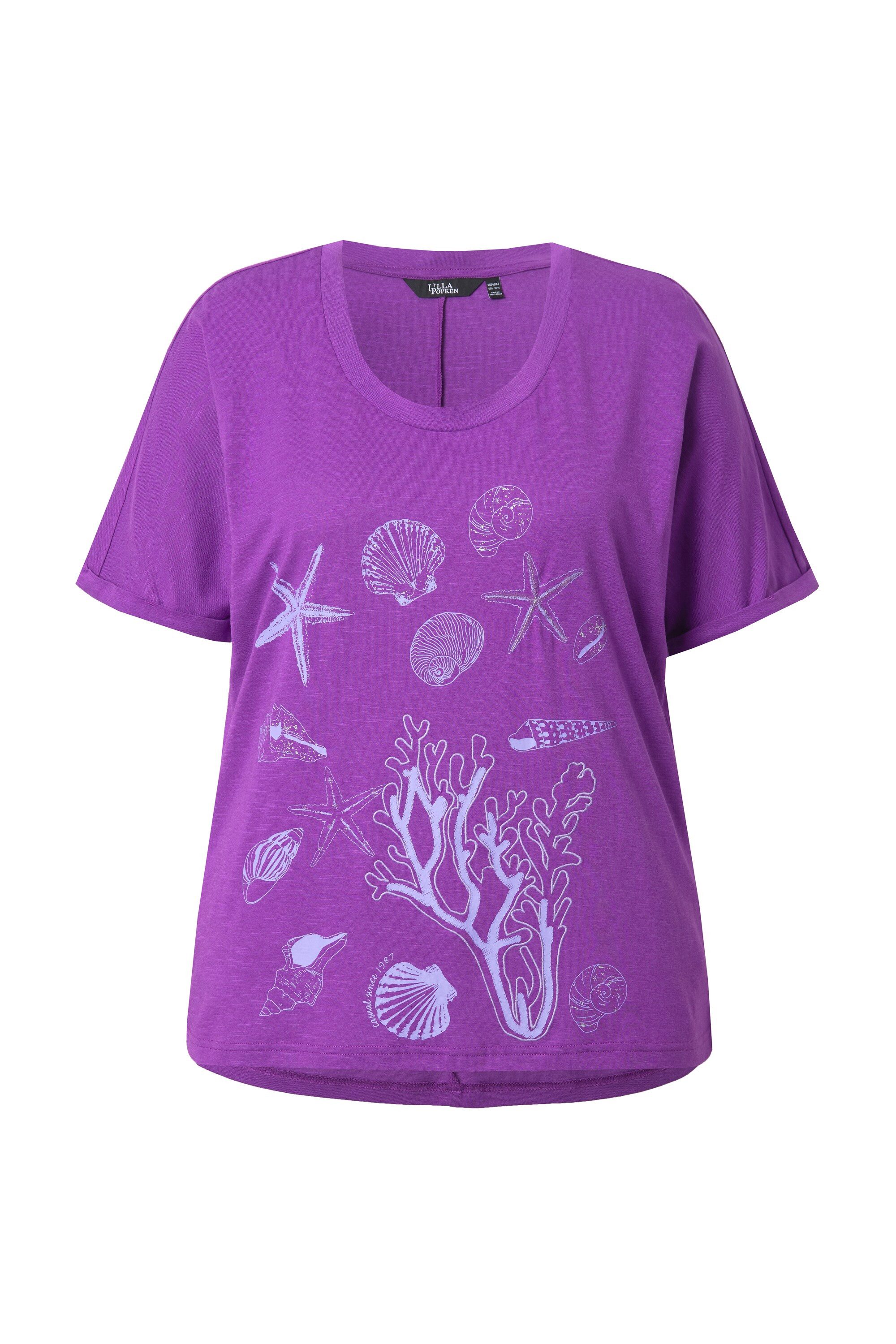 Ulla Popken T-Shirt T-Shirt Meerestiere Oversized Rundhals Halbarm günstig online kaufen