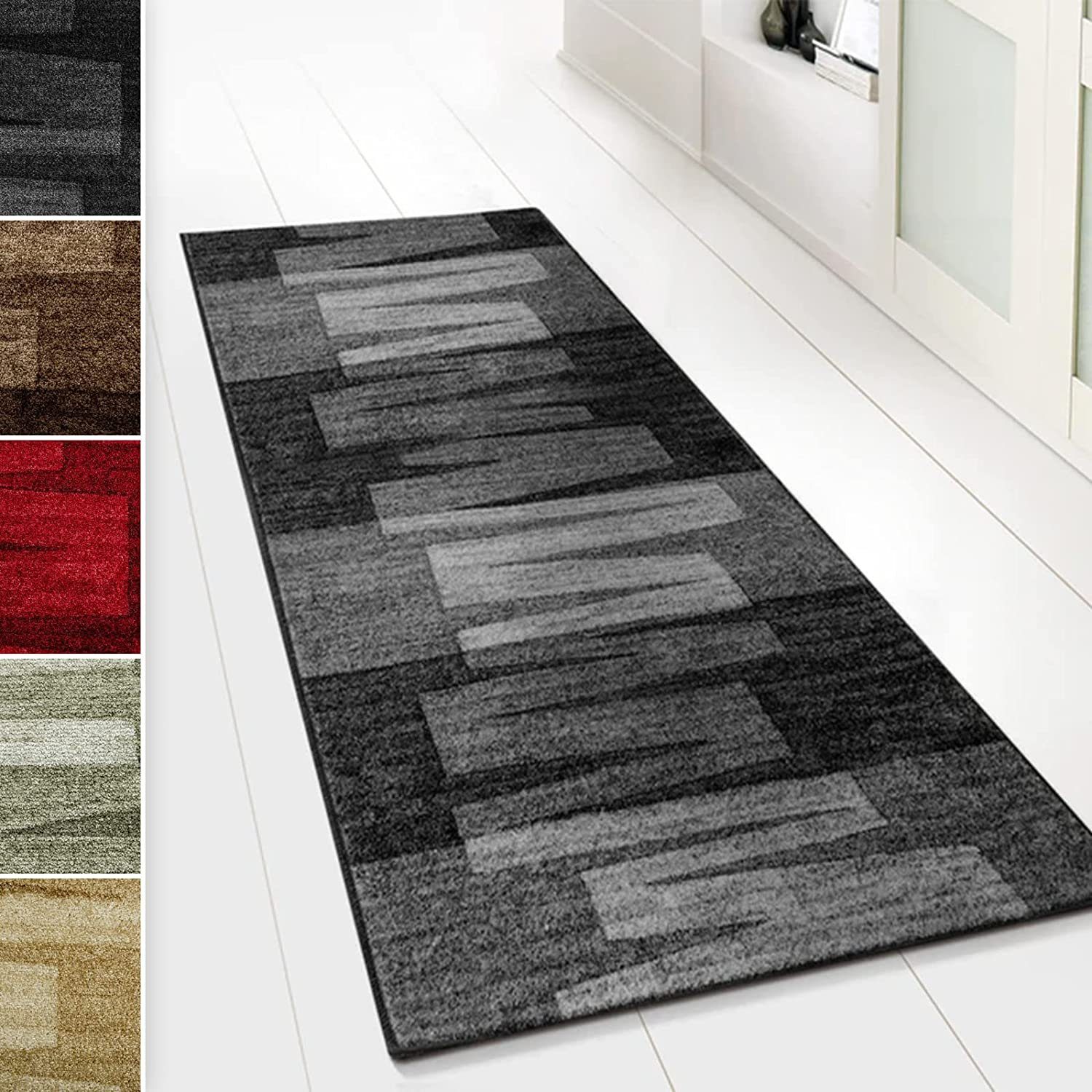 Floordirekt Läufer Via Veneto, Made in Germany Feinvelour Oberfläche Kurzflor, Rutschfest, rechteckig, Höhe: 8.5 mm, verschiedene Größen & Farben, Fußbodenheizung geeignet, Antibakteriell