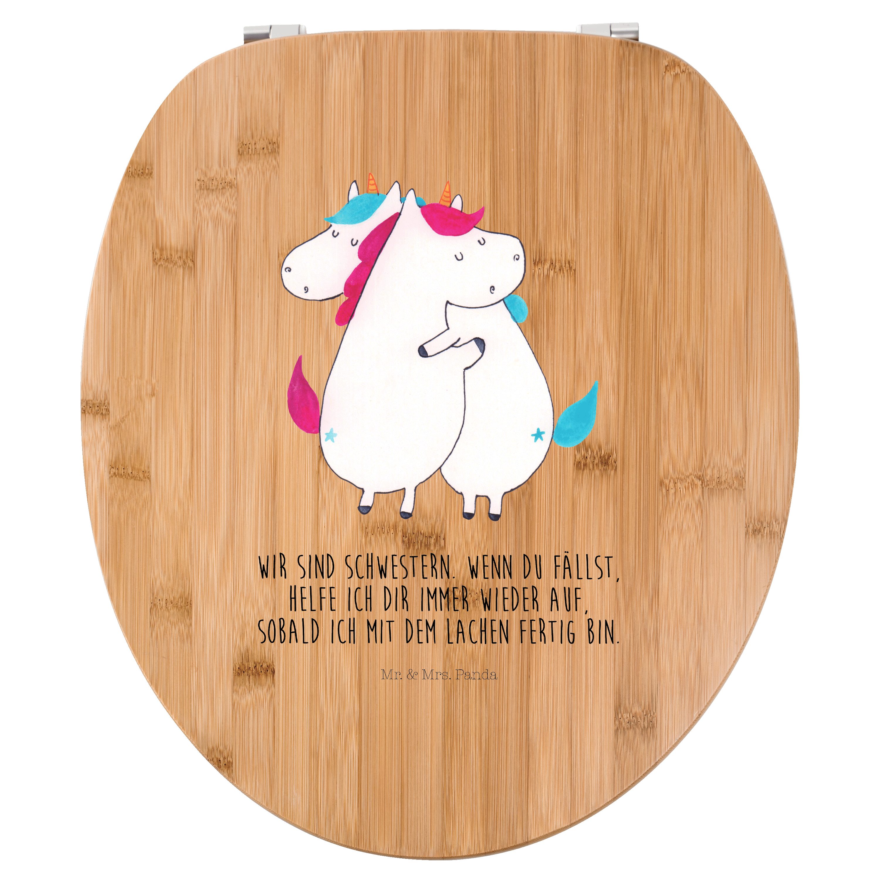 WC-Sitz Einhörner Umarmen - Transparent - Geschenk, Toilette, Unicorn, Klodec