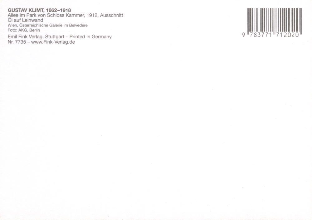 Postkarte Gustav Klimt "Allee Park von Kammer Kunstkarte Schloss (Aussch ..." im