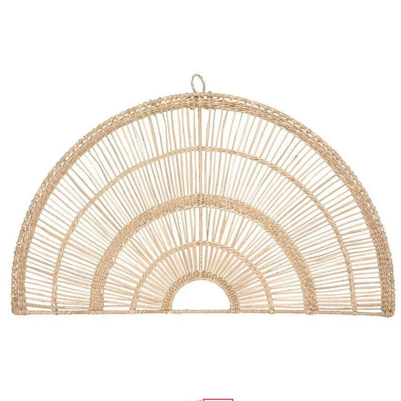 Home-trends24.de Wanddekoobjekt Wanddeko Wandbild Wandhänger Seegras Makramee Rattan Braun