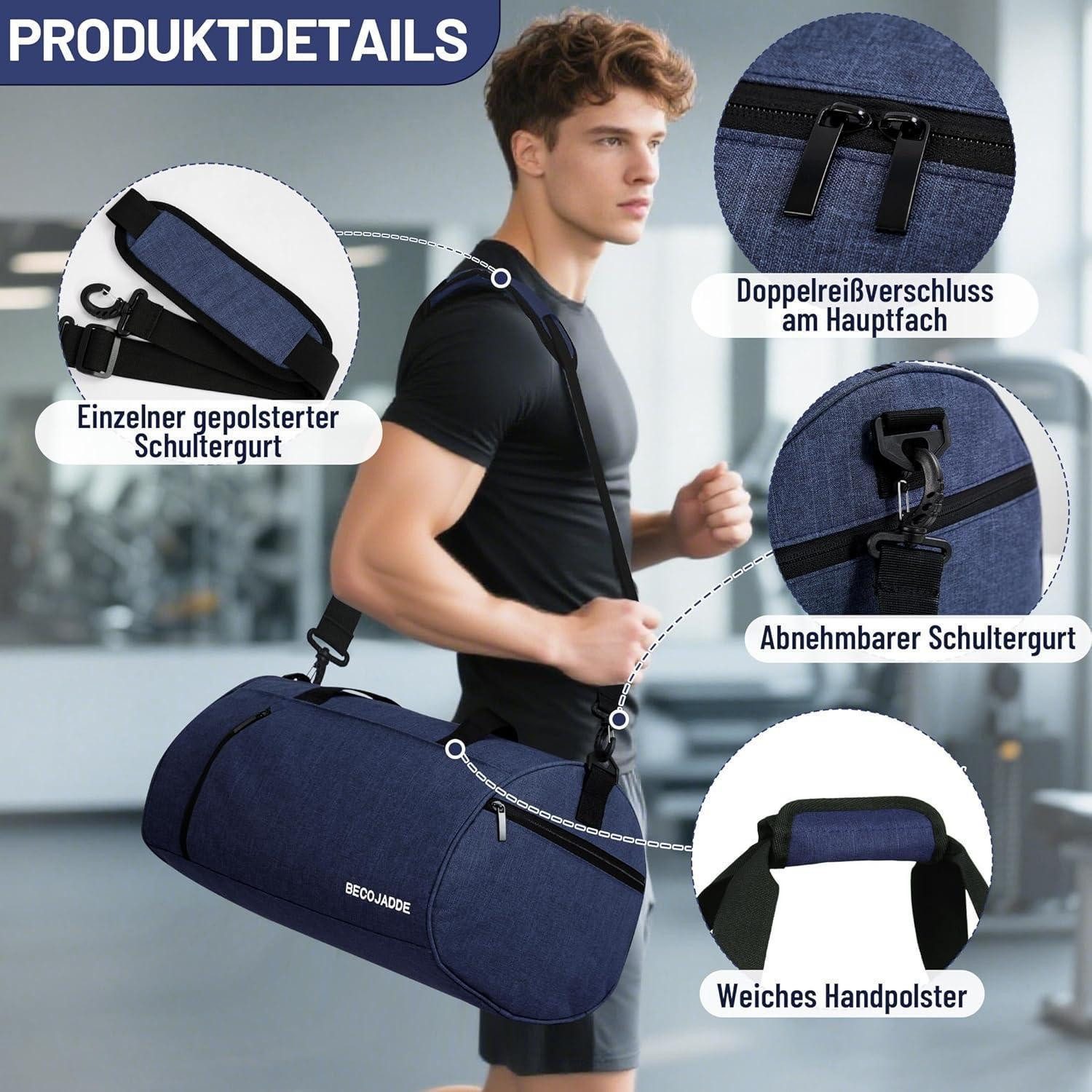 LuxusKollektion Sporttasche Sporttasche Damen Herren 25L Reisetasche Duffel Bag Navy Blau