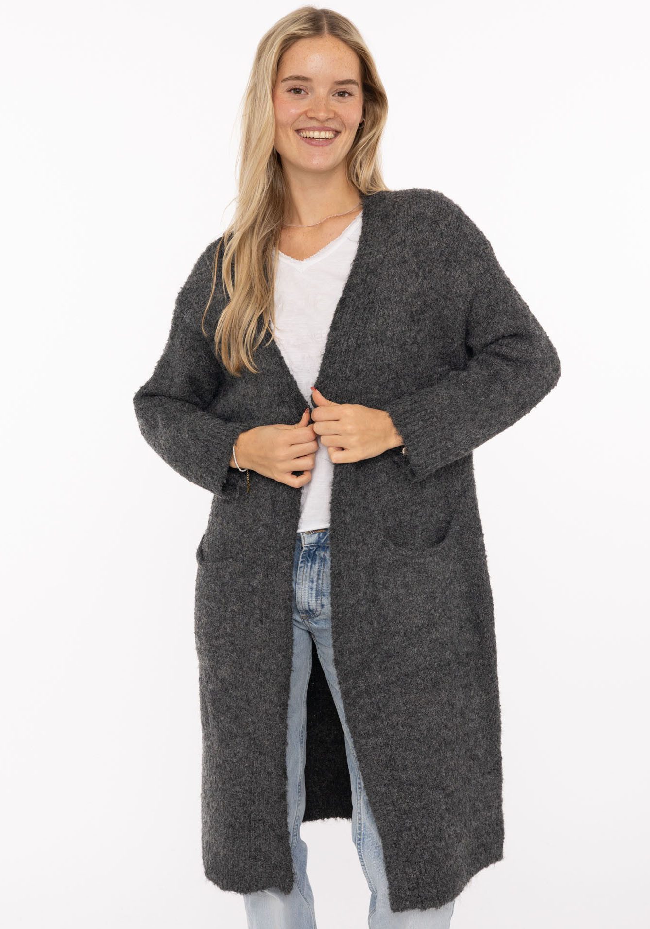 Zwillingsherz Strickjacke "Kuschel" mit Taschen und Wollanteil